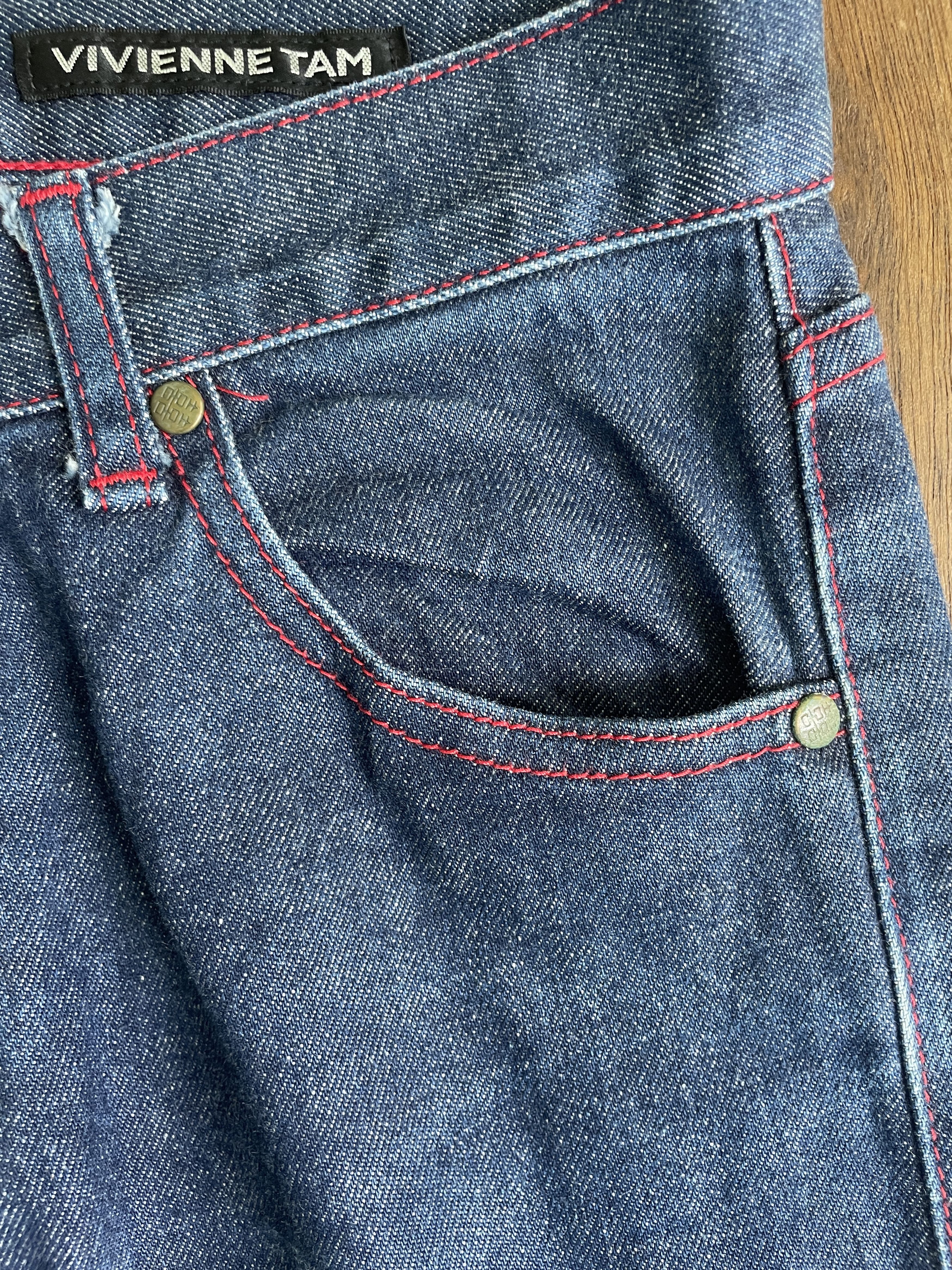 Vivienne Tam VIVIENNE TAM Red Dragons Embroidery Denim Size 28" / US 6 / IT 42 - 6 Thumbnail