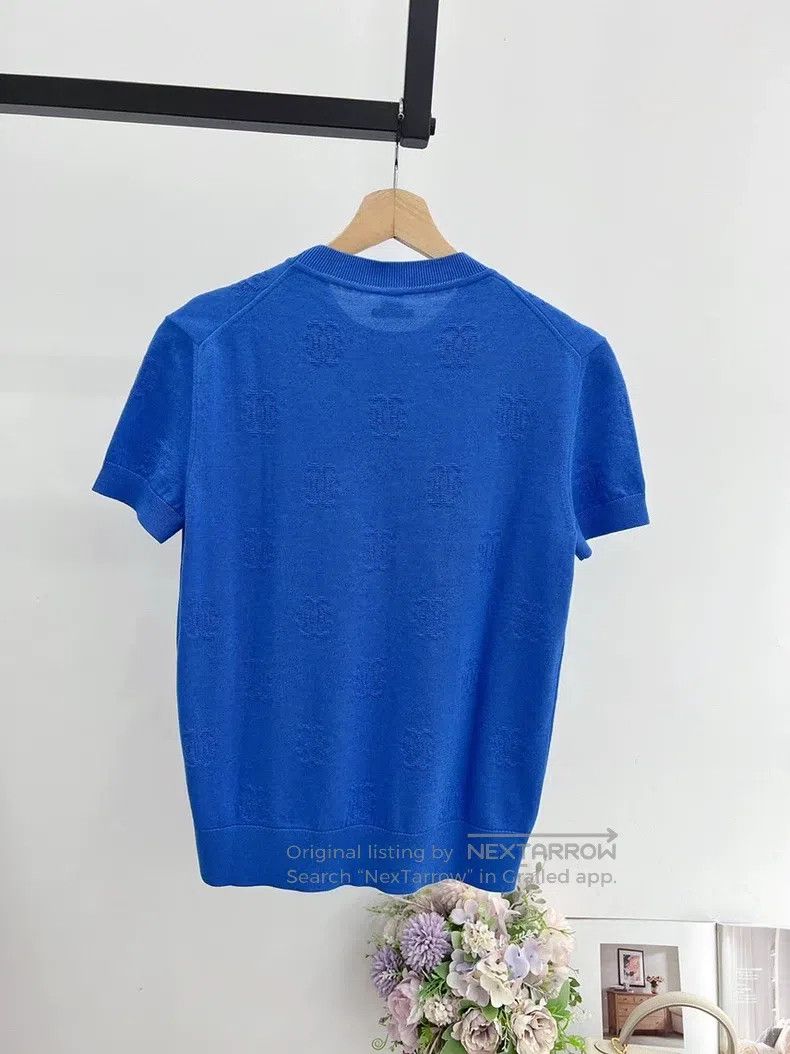 Hermes Hermes Blue Knit Short Sleeve Size XS / US 0-2 / IT 36-38 - 2 Thumbnail