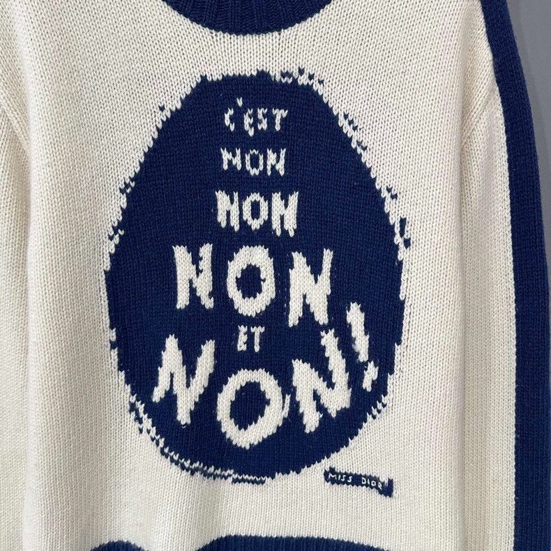 Dior Dior Logo Knit Sweater with Text Design-2505 Size S / US 4 / IT 40 - 2 Thumbnail
