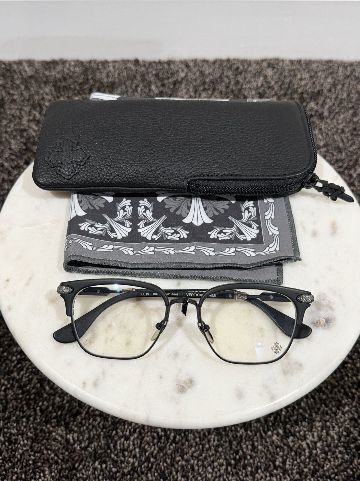 Chrome Hearts Chrome Hearts Vertical Smile II Black/Silver Glasses Size ONE SIZE - 1 Thumbnail