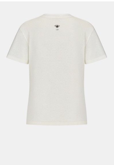 Dior o1w1db10924 Cotton Jersey And Linen T-Shirt in Ecru Size S / US 4 / IT 40 - 2 Thumbnail