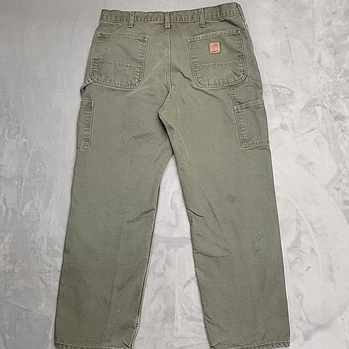 Carhartt Carhartt Pants Men 36x30 Moss Green Flannel Lined Canvas Carpenter B111 Workwear Size US 36 / EU 52 - 6 Thumbnail