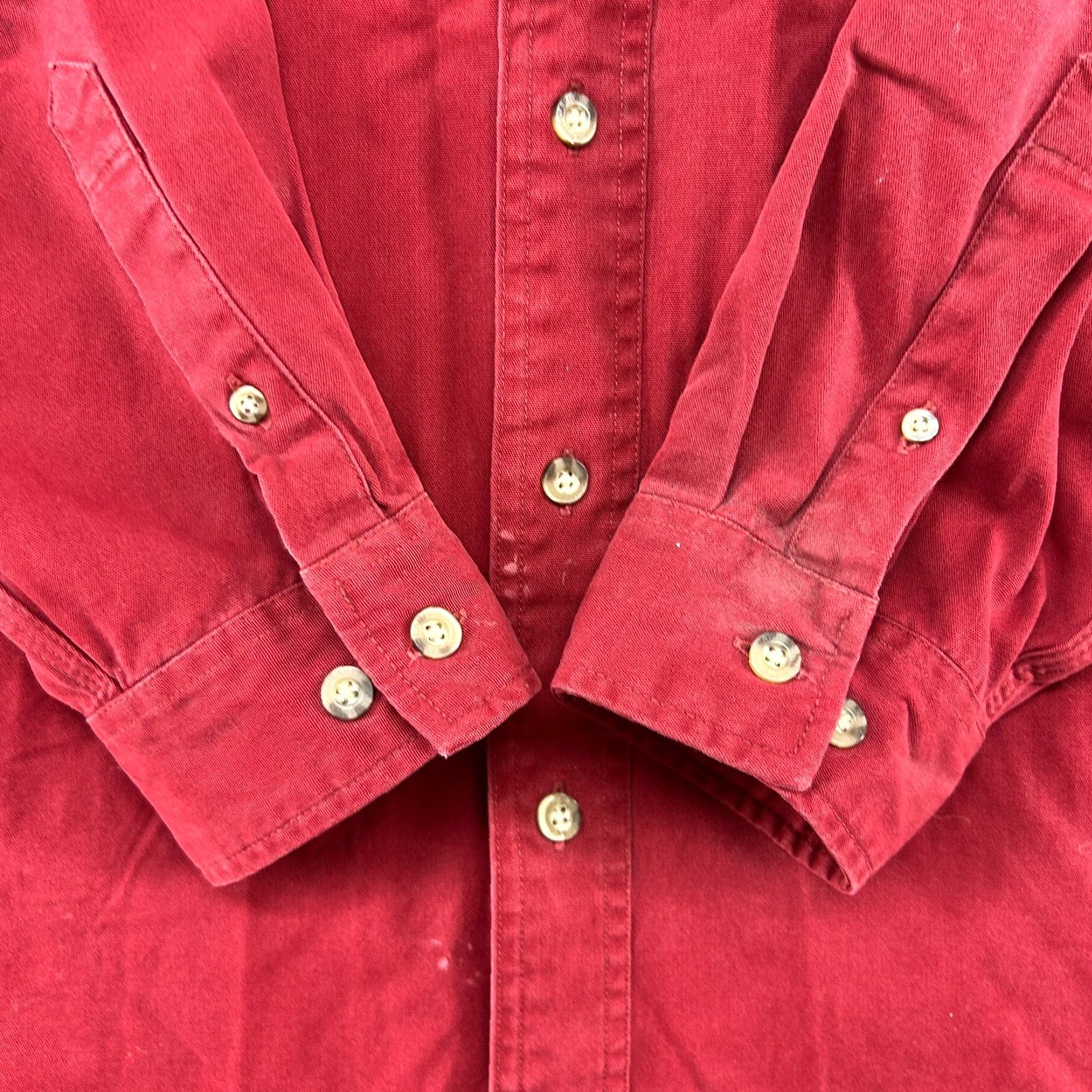 Carhartt VINTAGE Carhartt Shirt Mens L Red Button Up Long Sleeve Solid Canvas Cotton 90s Size US L / EU 52-54 / 3 - 3 Thumbnail