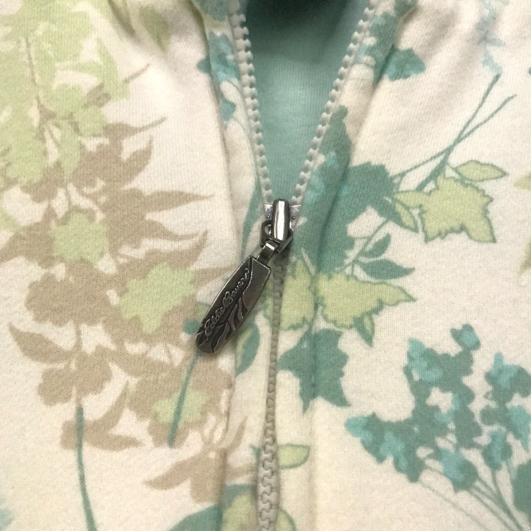 Eddie Bauer Eddie Bauer Womens Hoodie Full Zip, Green Floral, Cotton Blend, Stretch, Medium, Regular, Hoodie, Womens, Global? Size M / US 6-8 / IT 42-44 - 5 Thumbnail
