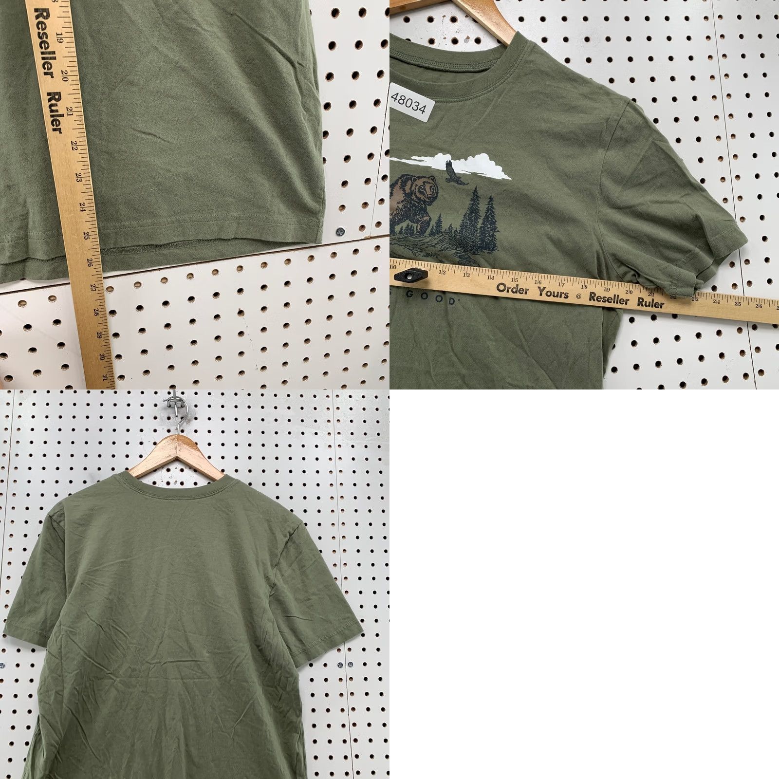 Life is Good Life is Good Shirt Mens M Olive Green Nature Outdoor Brown Bear Shirt Size US M / EU 48-50 / 2 - 8 Thumbnail