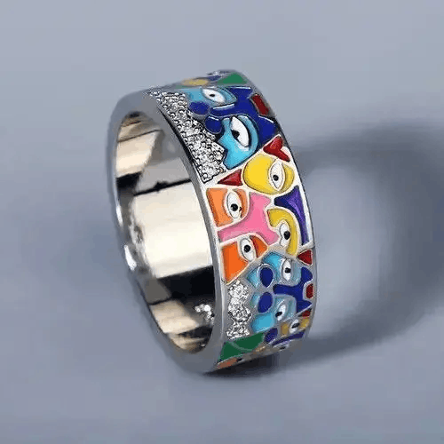 Japanese Brand Mizuhara x moto Multicolor Eyes Ring Size ONE SIZE - 1 Thumbnail