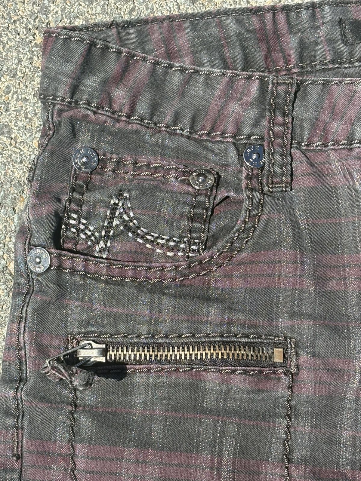 KMRii K&M Jeans Kosmo Lupo plaid flared embroidered pants Size US 30 / EU 46 - 3 Thumbnail