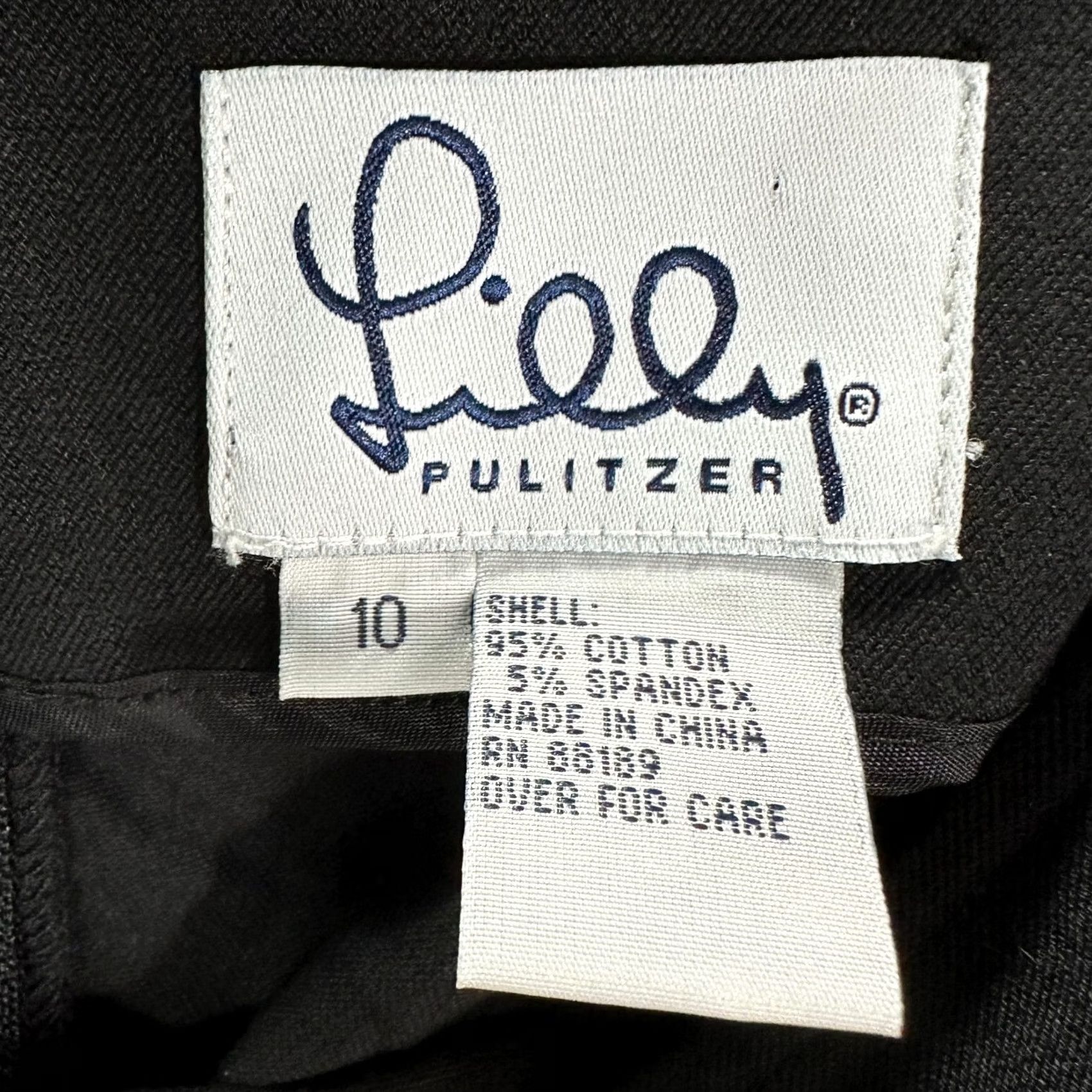 Lilly Pulitzer Lilly Pulitzer Skirt Black Cotton Stretch Pencil Womens Size 10 Suede Detail Zip Size 32" / US 10 / IT 46 - 6 Thumbnail