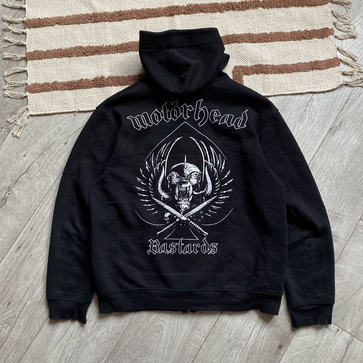Band Tees VINTAGE MOTORHEAD ROCK BAND BASTARDS PRINT ZIP HOODIE Size US L / EU 52-54 / 3 - 1 Thumbnail