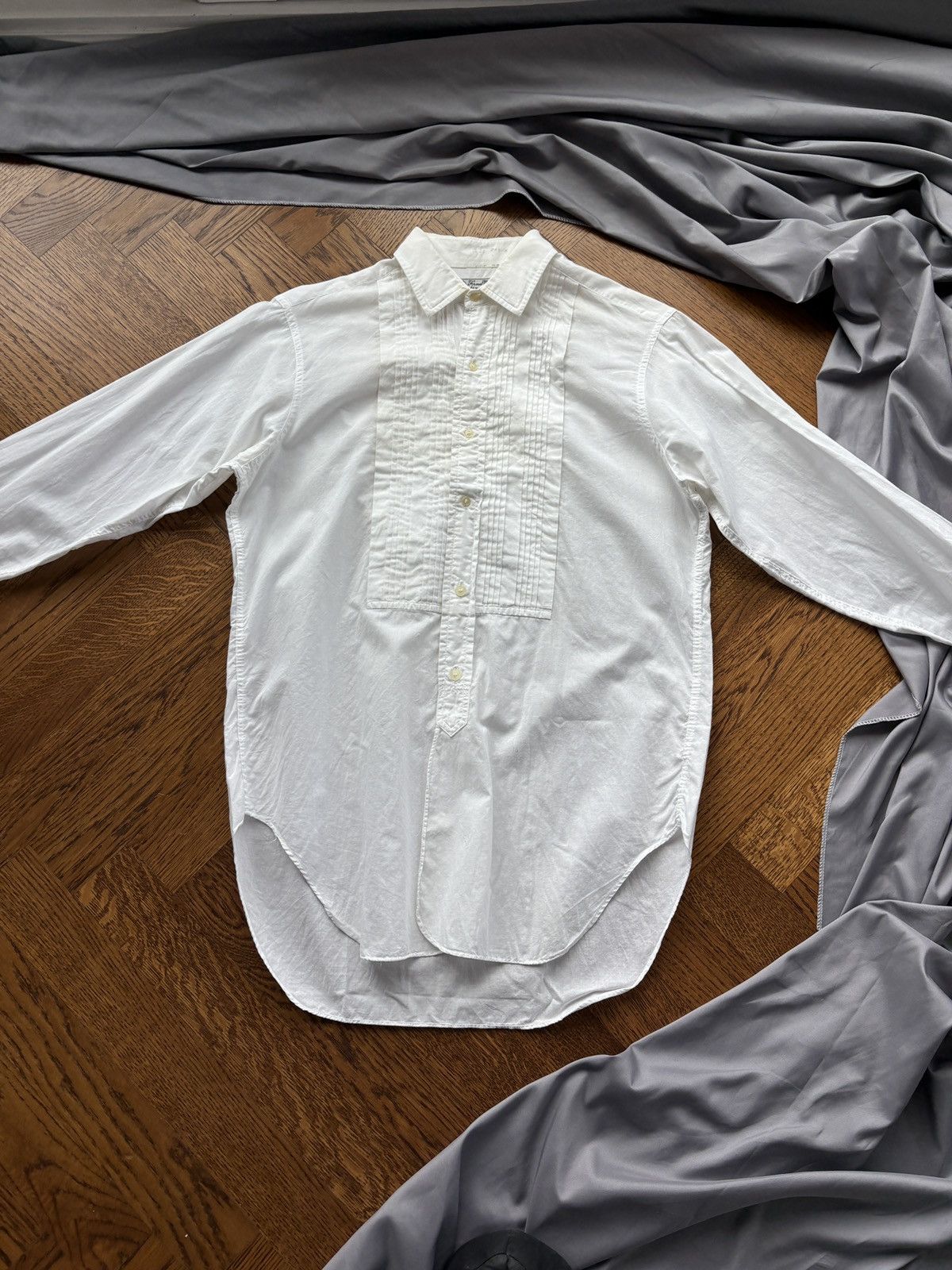 Arrow × Van Heusen × Vintage 1960s Dress Shirt Vintage Tooke Bros Canada Ruffle Formal US Size 38S - 11 Thumbnail