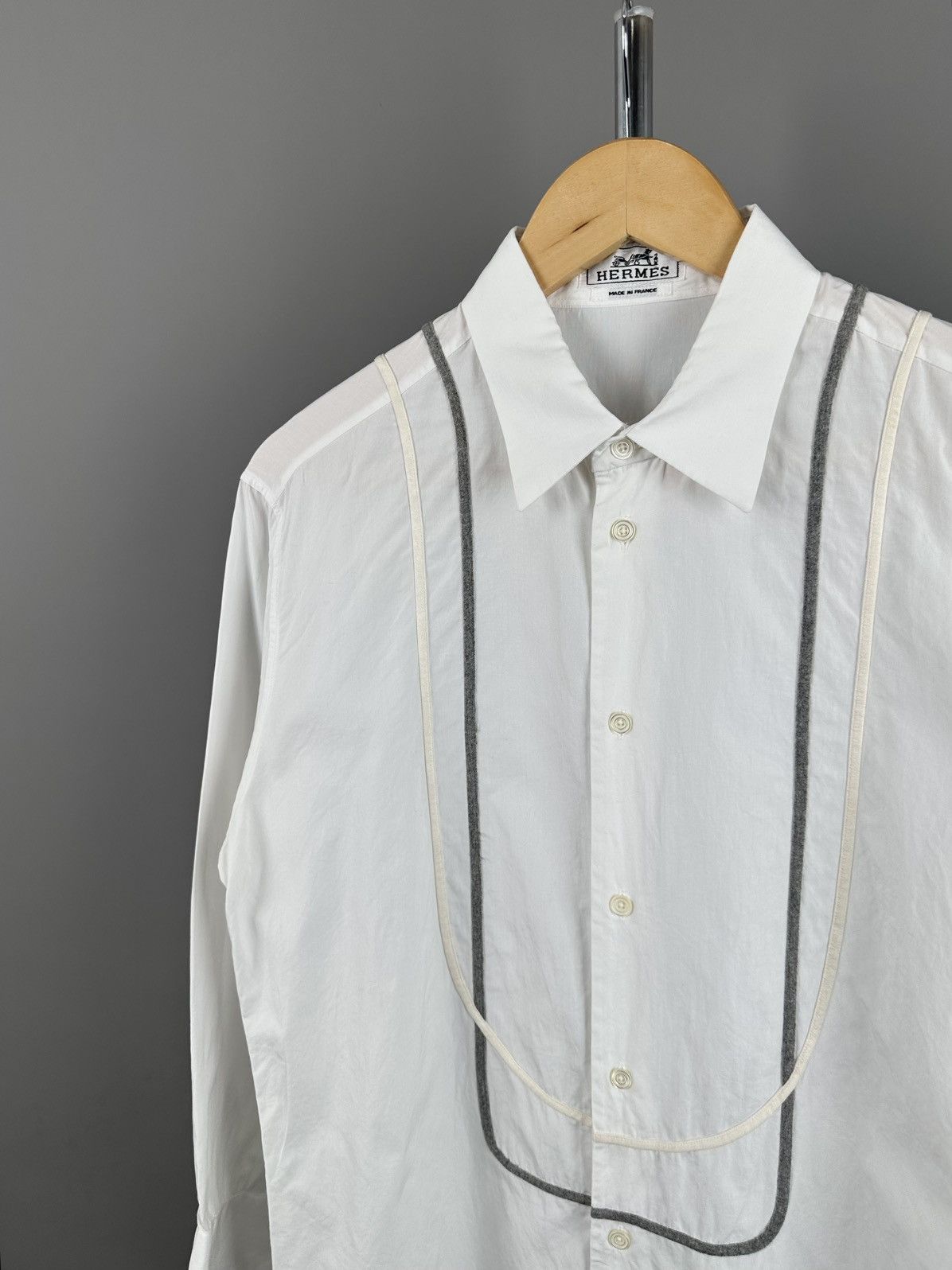 Hermes Hermes - Pipping Lines - Button Down Shirt Size US S / EU 44-46 / 1 - 3 Thumbnail