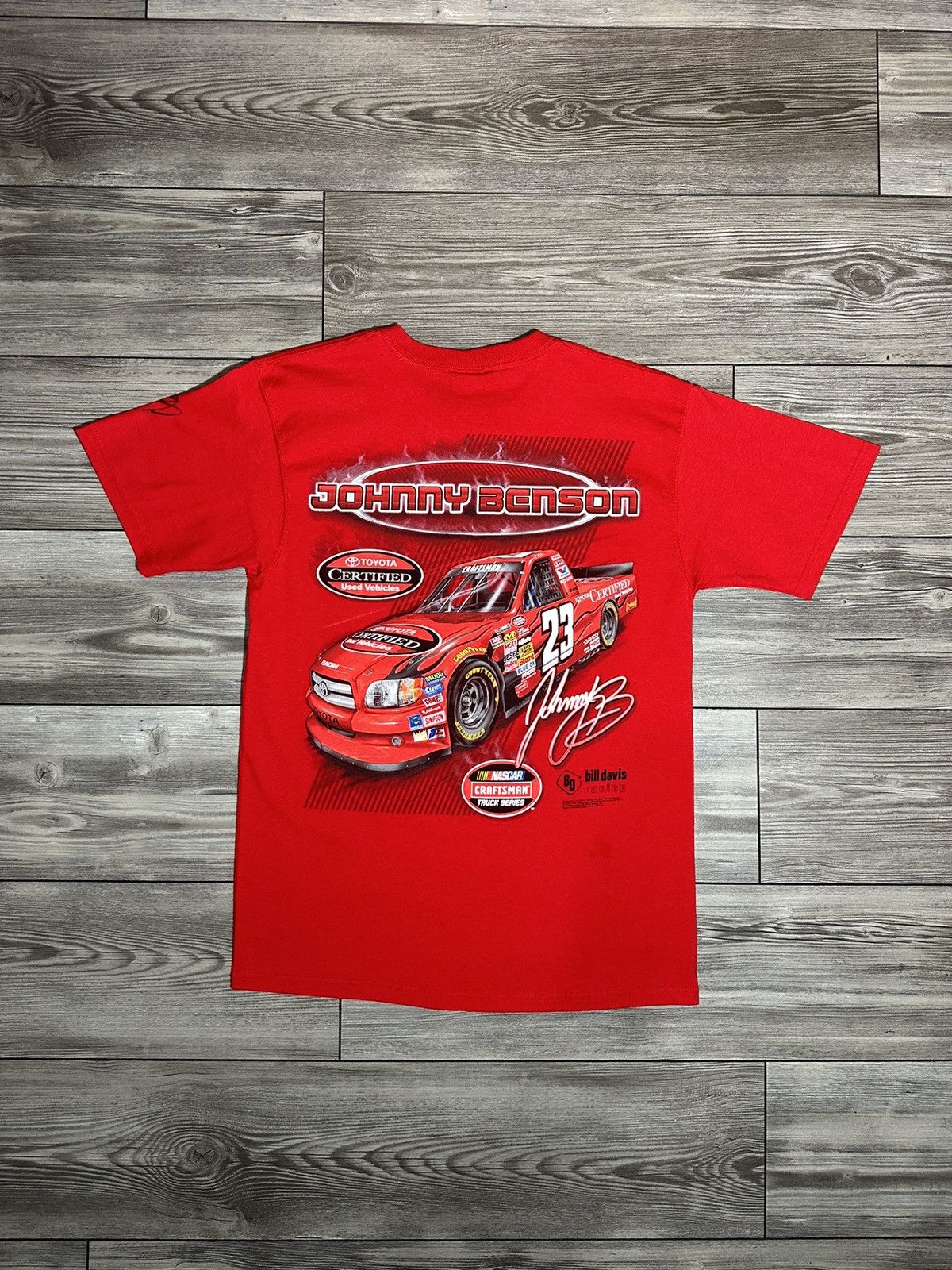 NASCAR × Vintage Y2K Autographed Johnny Benson Nascar T Shirt Size US XL / EU 56 / 4 - 2 Thumbnail
