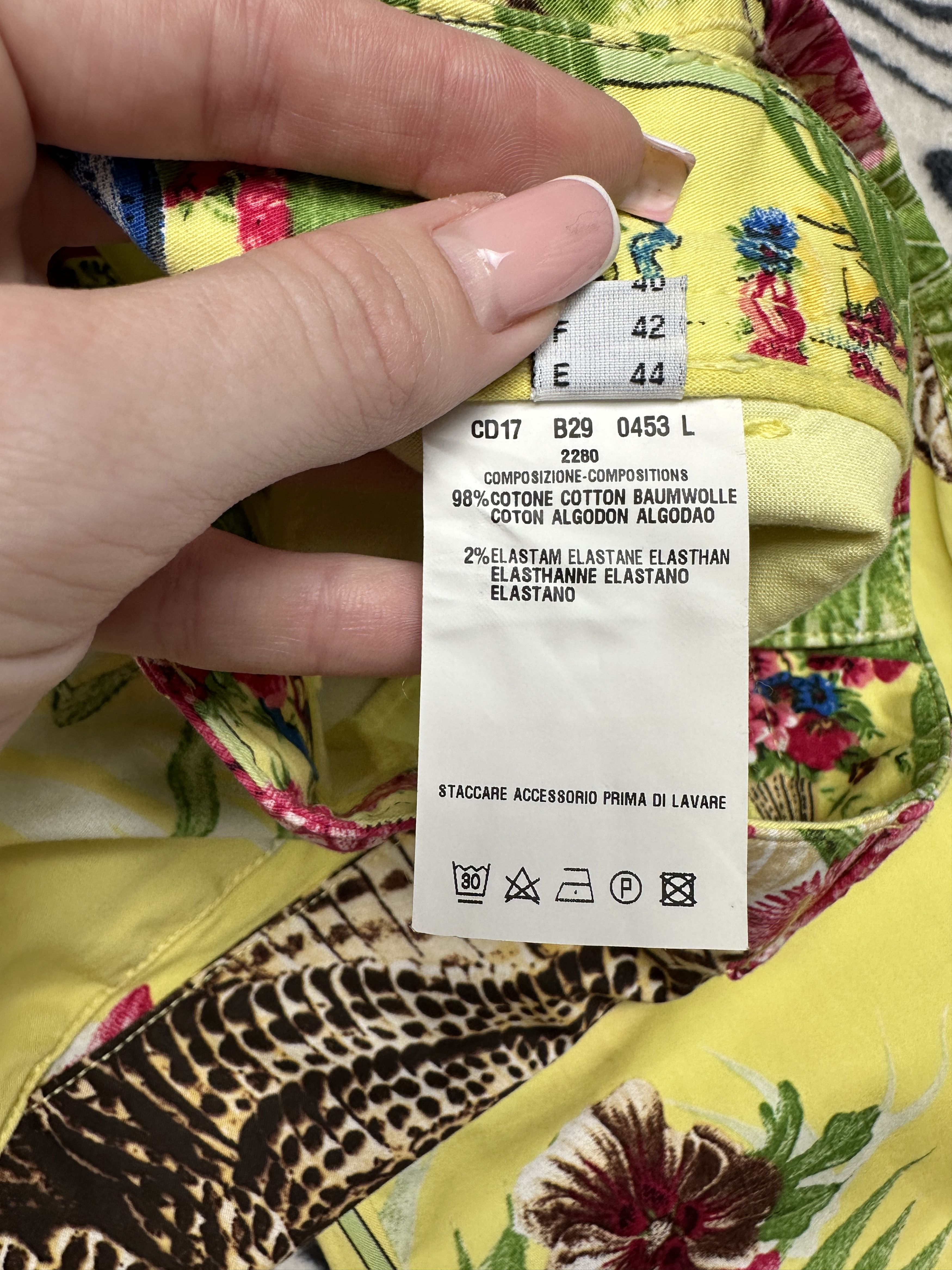 Roberto Cavalli Class Roberto Cavalli Vintage Womens Printed Pants Size 34" / US 12 / IT 48 - 5 Thumbnail