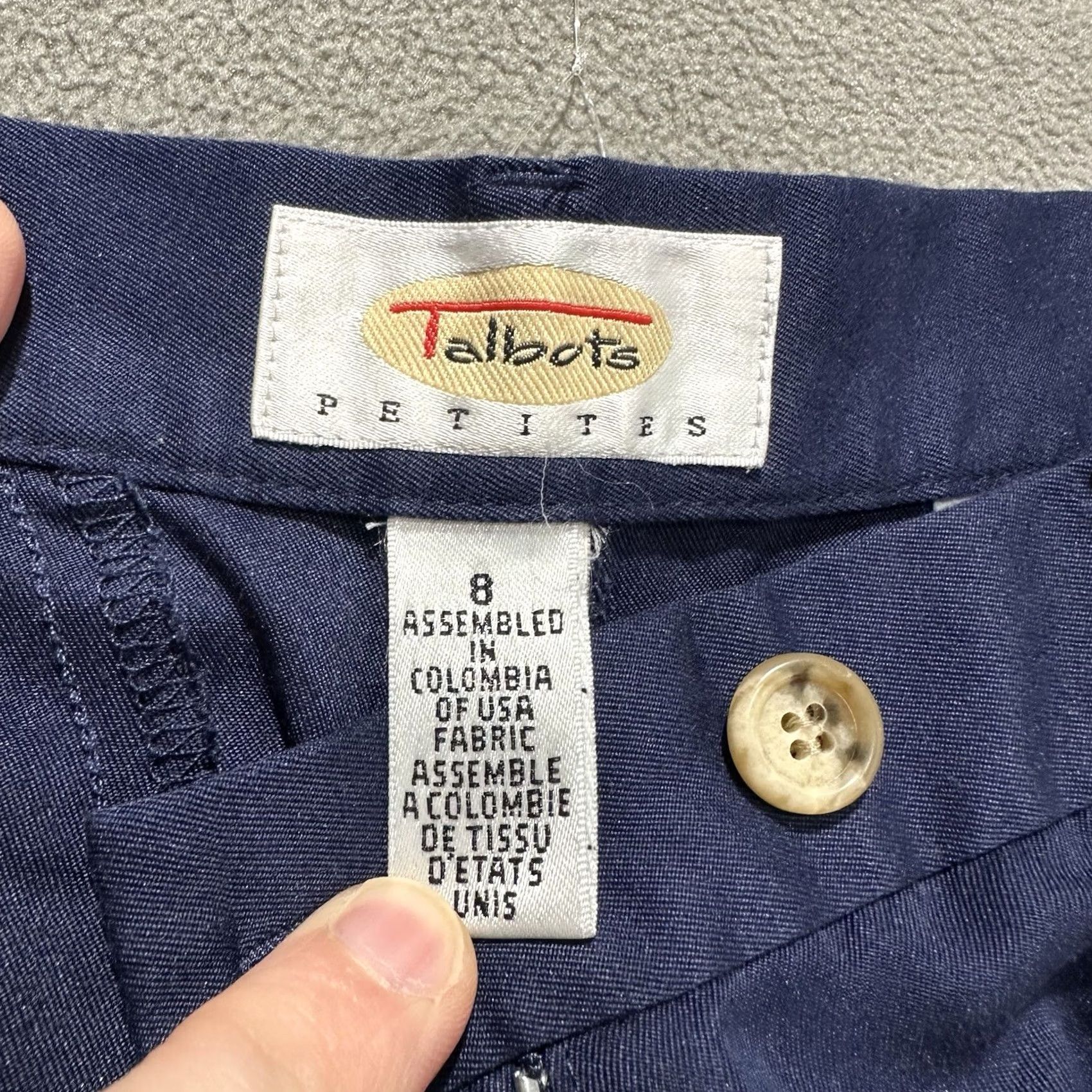 Talbots Talbots Womens Pants 8P Navy Blue Double Pleated Stretch Office Trouser Size 30" / US 8 / IT 44 - 7 Thumbnail