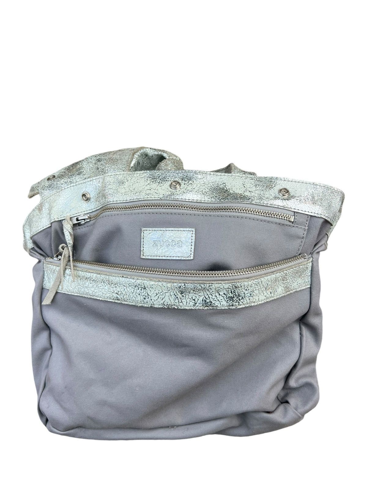 Bag × Issey Miyake × Leather Vintage Zucca Japan Cracked Distress Patina Leather Tote Bag Size ONE SIZE - 23 Thumbnail
