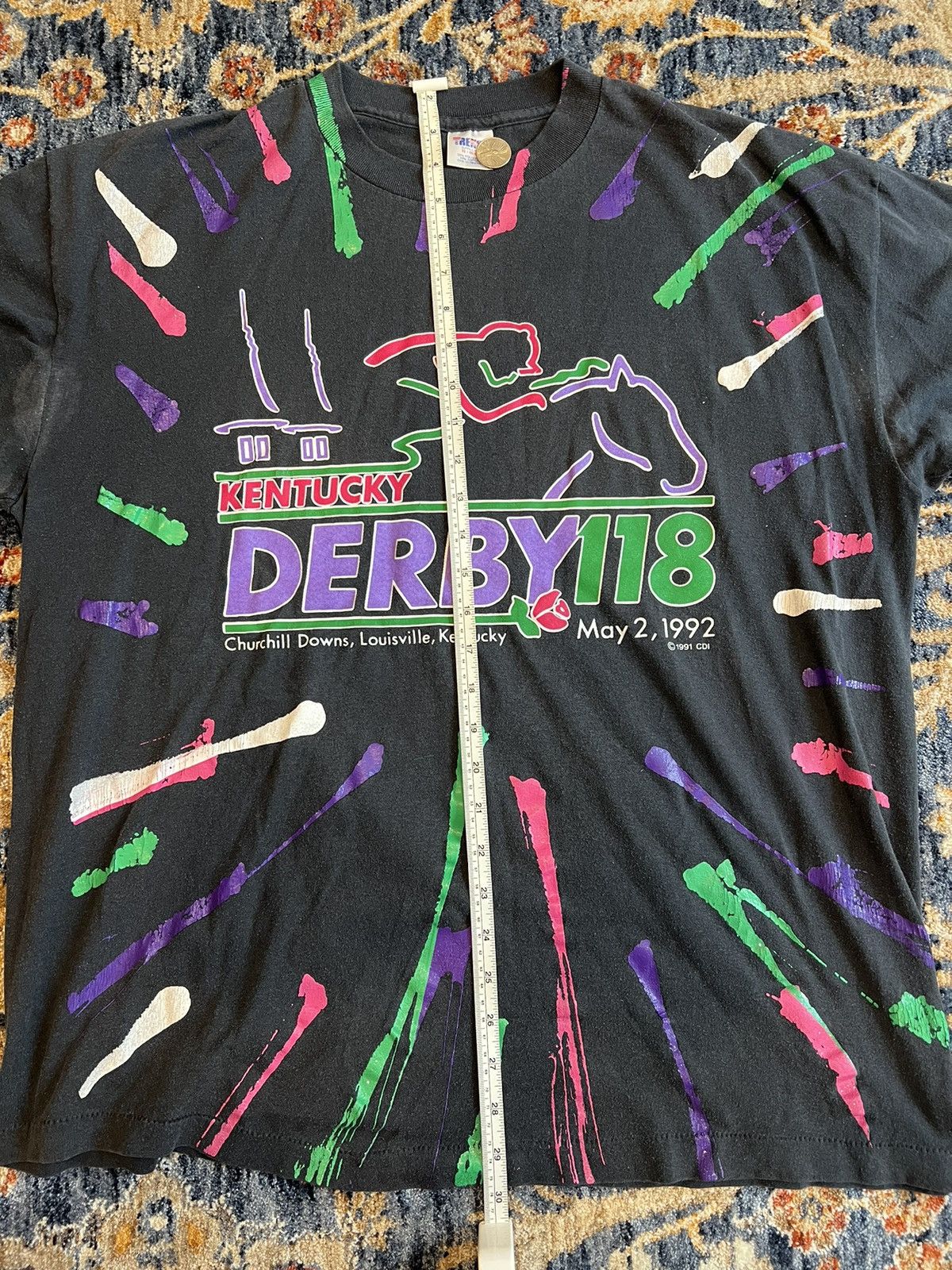 Vintage VINTAGE 1992 Kentucky Derby All Over Print Tee Size US XL / EU 56 / 4 - 3 Thumbnail