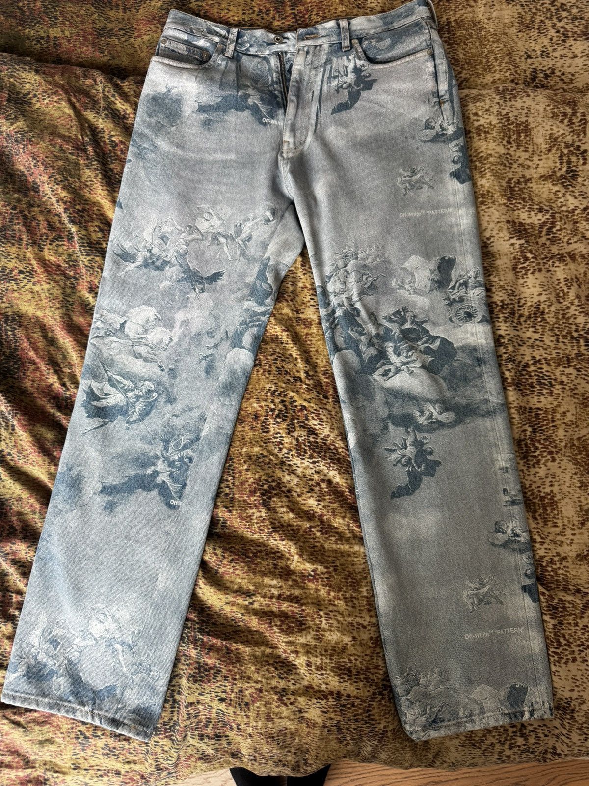Off-White Off-White Printed Denim Jeans Size US 32 / EU 48 - 1 Thumbnail