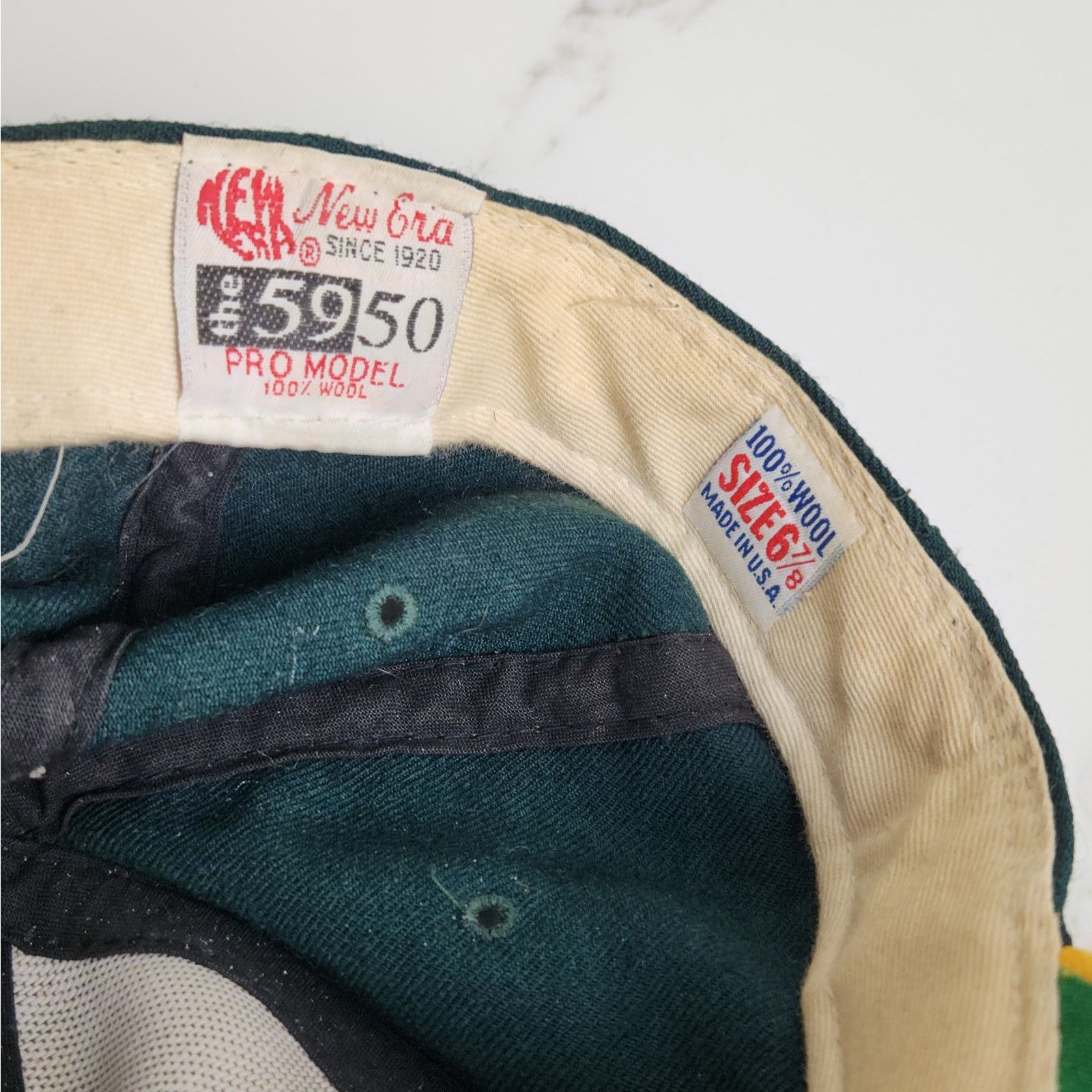 New Era Oakland A's New Era 59 Fifty Wool Baseball Hat Size 6 7/8 Size ONE SIZE - 7 Thumbnail