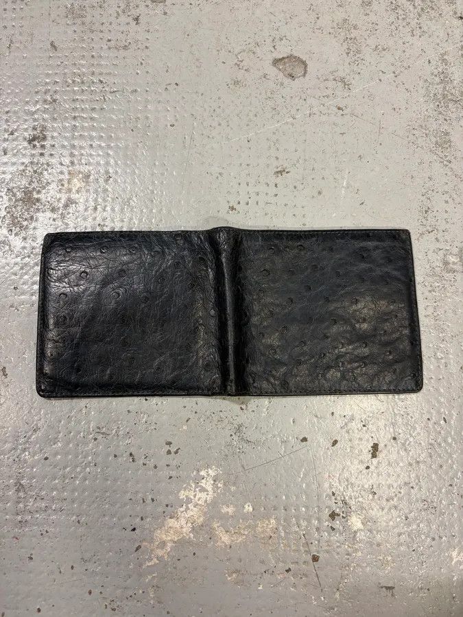 Celine 2000s Celine Black Ostrich Embossed Leather Wallet Size ONE SIZE - 4 Thumbnail