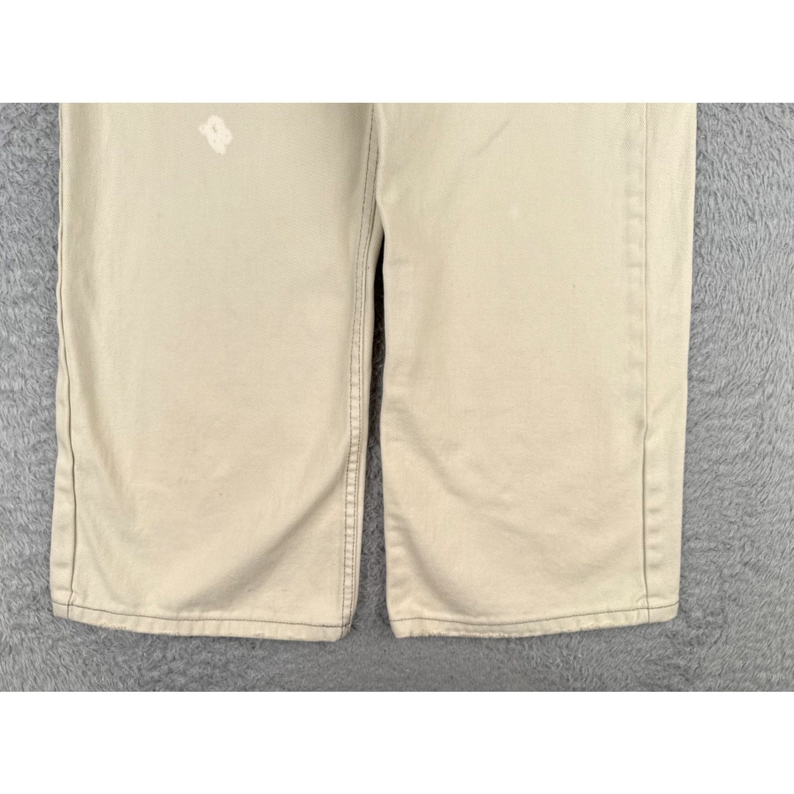 THRILLS Thrills Jeans Womens Wide-Leg 4 Beige High Rise Cotton Denim 24x27 Read Me Size 27" / US 4 / IT 40 - 3 Thumbnail