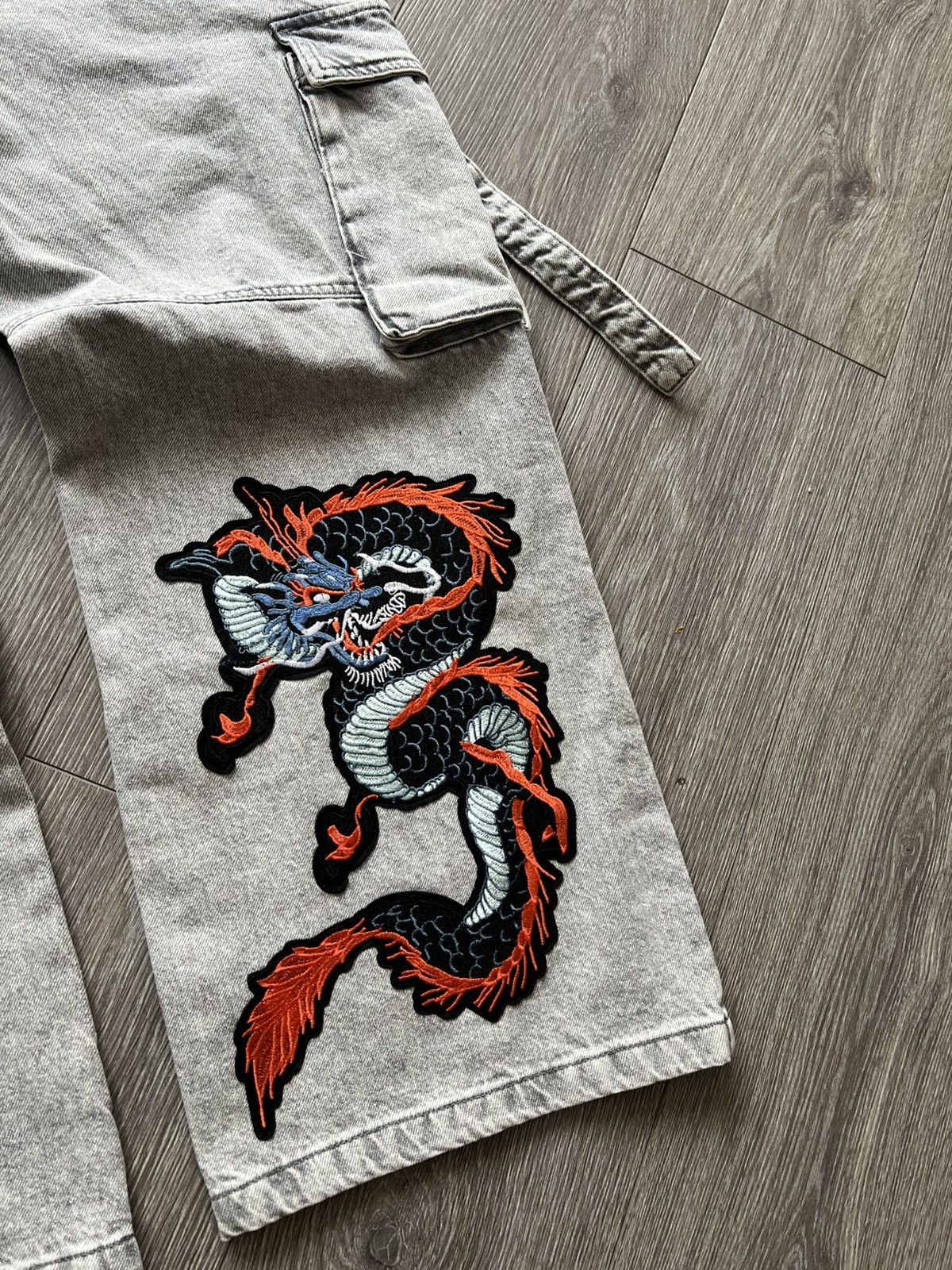 Vintage Vintage Y2K Dragon Baggy Jeans Cargo Pants Wide Leg Size US 30 / EU 46 - 5 Thumbnail