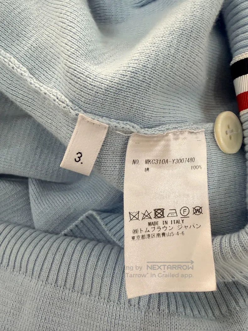 Thom Browne Thom Browne Blue knitted cardigan Size US L / EU 52-54 / 3 - 3 Thumbnail