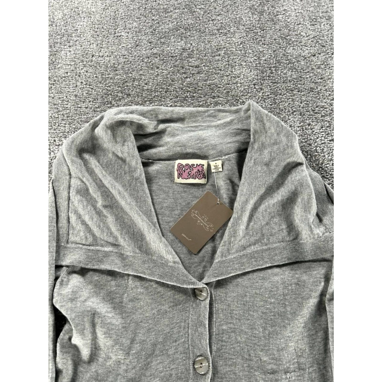 Vintage Rosie Neira Sweater Cardigan Womens Small Gray Cotton Blend Knit V-Neck Casual Winter, Spring, Fall Womens Small Gray Cardigan Knit Sweater Size S / US 4 / IT 40 - 2 Thumbnail