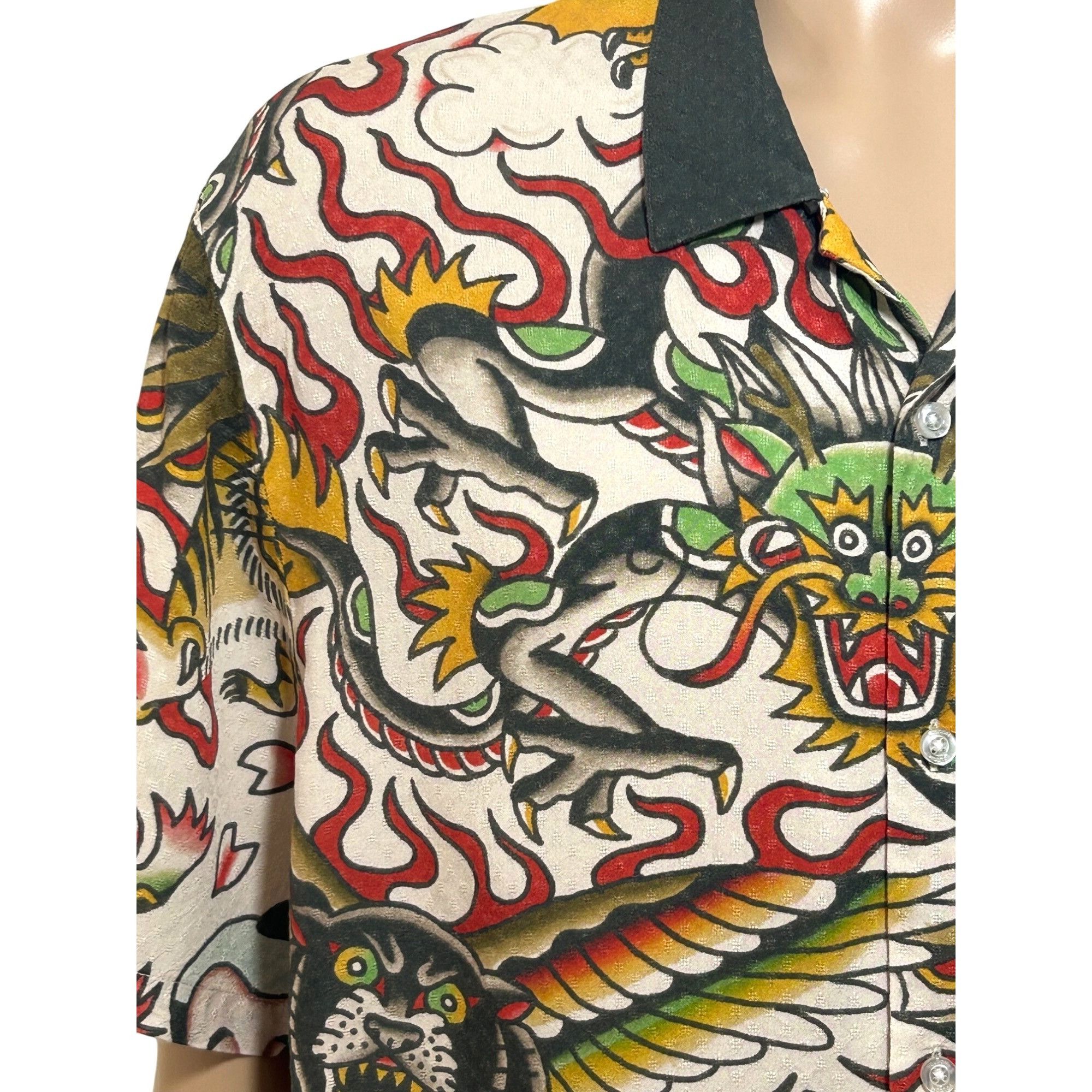 Volcom Yusuke Hamamoto Mens Shirt Graphic Art Short Sleeve X