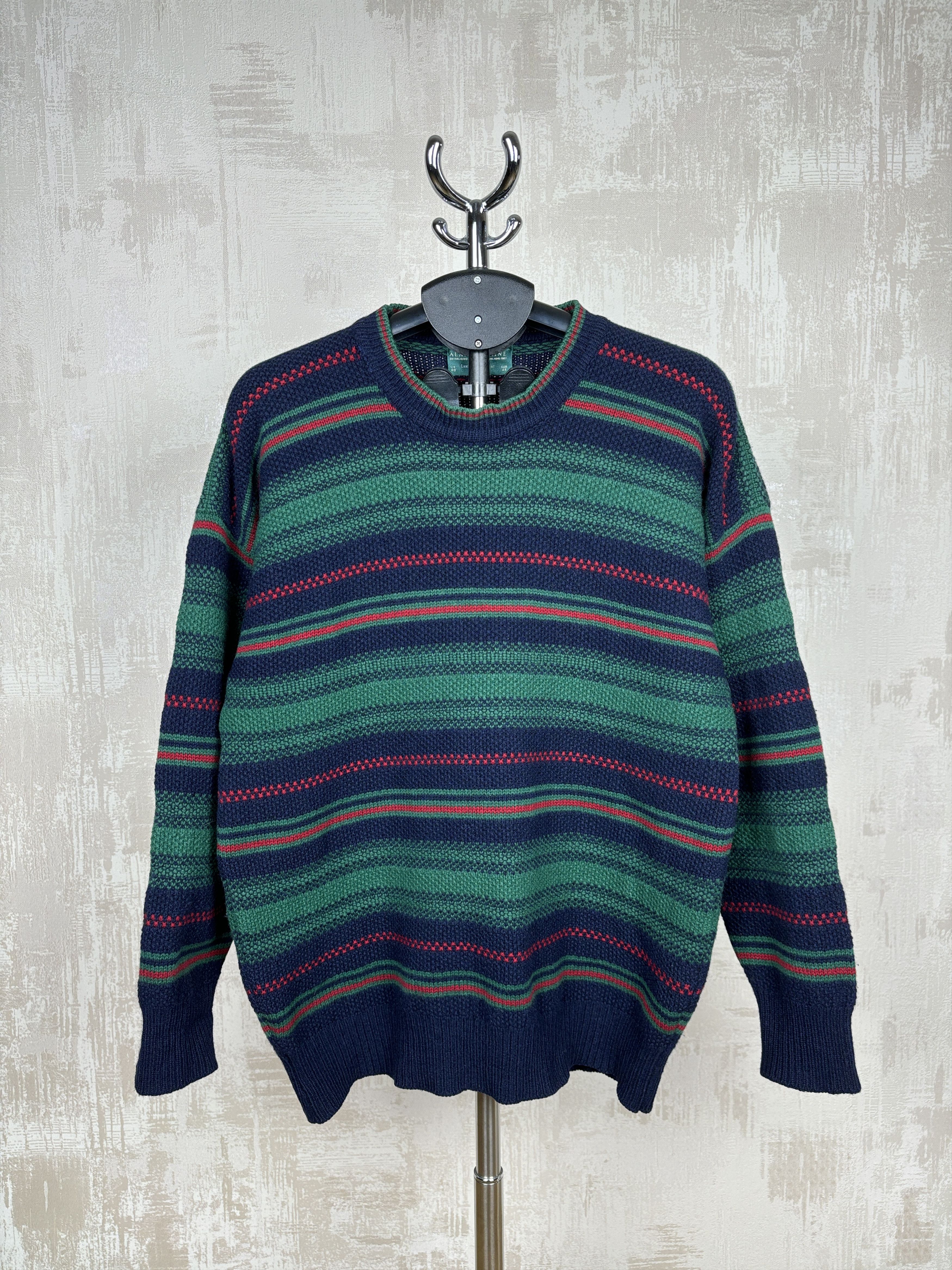 Alan Paine × Vintage Alan Paine Wool Crew Sweater Striped Size UK 40" EU 48 Size US L / EU 52-54 / 3 - 1 Thumbnail