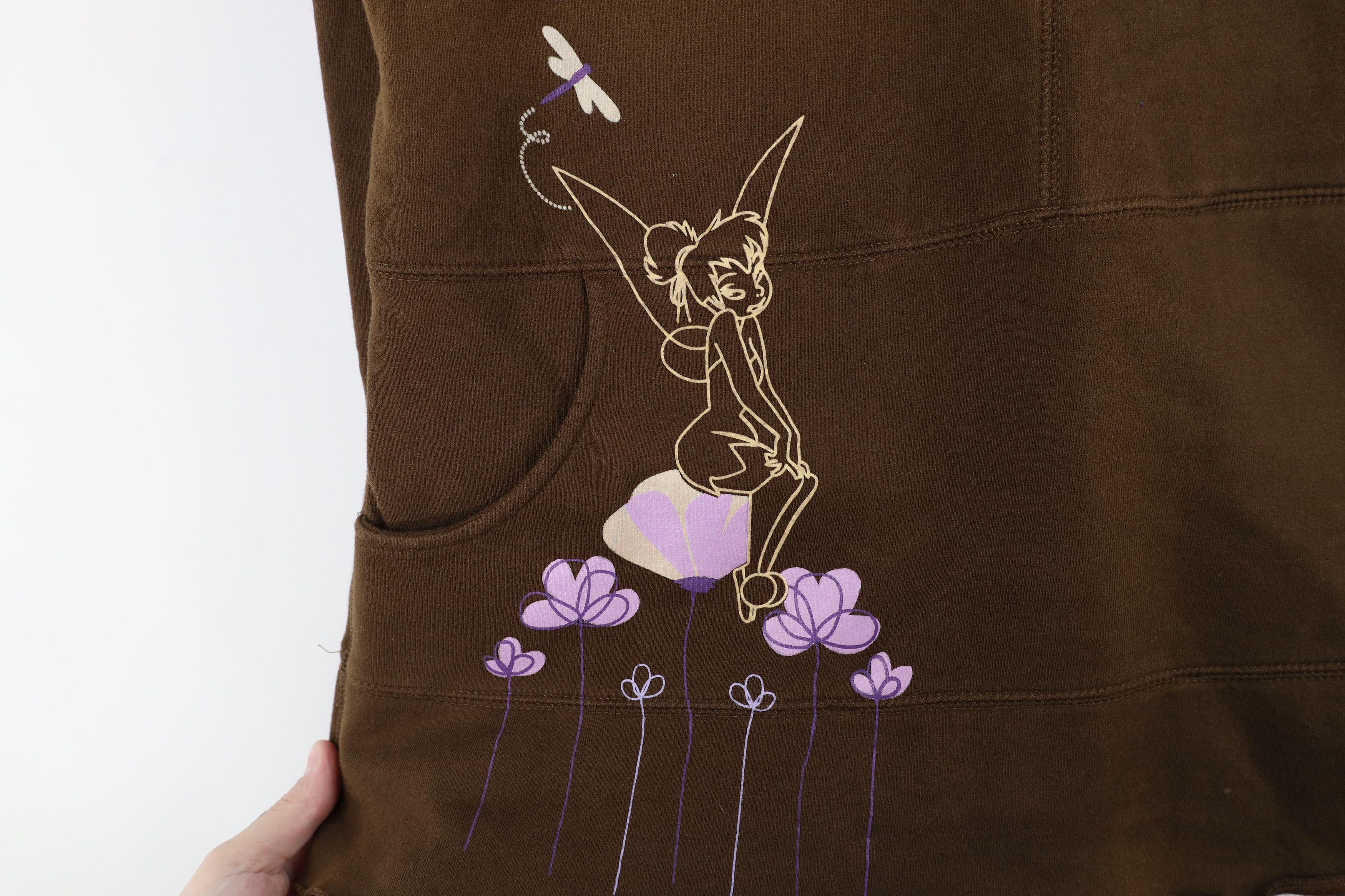 Disney × Vintage Vintage 90s Disney Fairy Tinker Bell Hoodie Sweatshirt Size M / US 6-8 / IT 42-44 - 4 Thumbnail