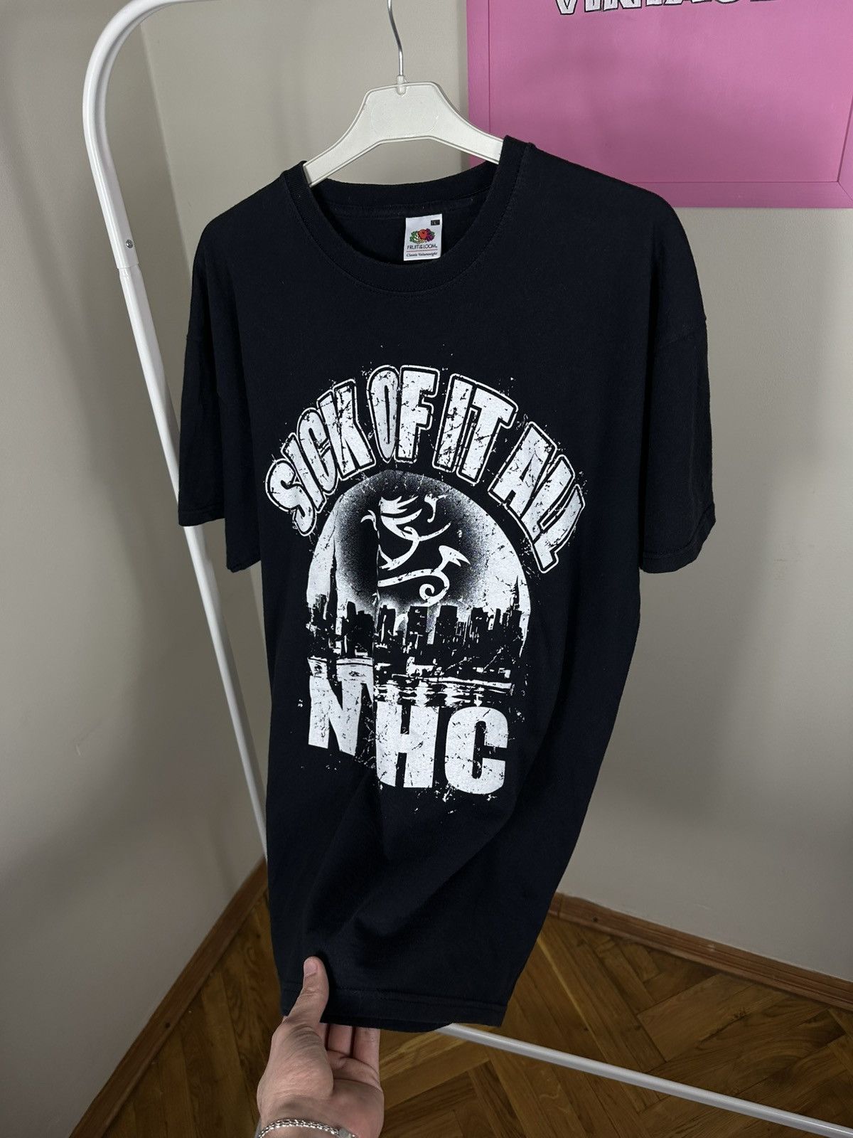 Fruit Of The Loom Sick Of It All NYHC Vintage T Shirt Size US L / EU 52-54 / 3 - 7 Thumbnail