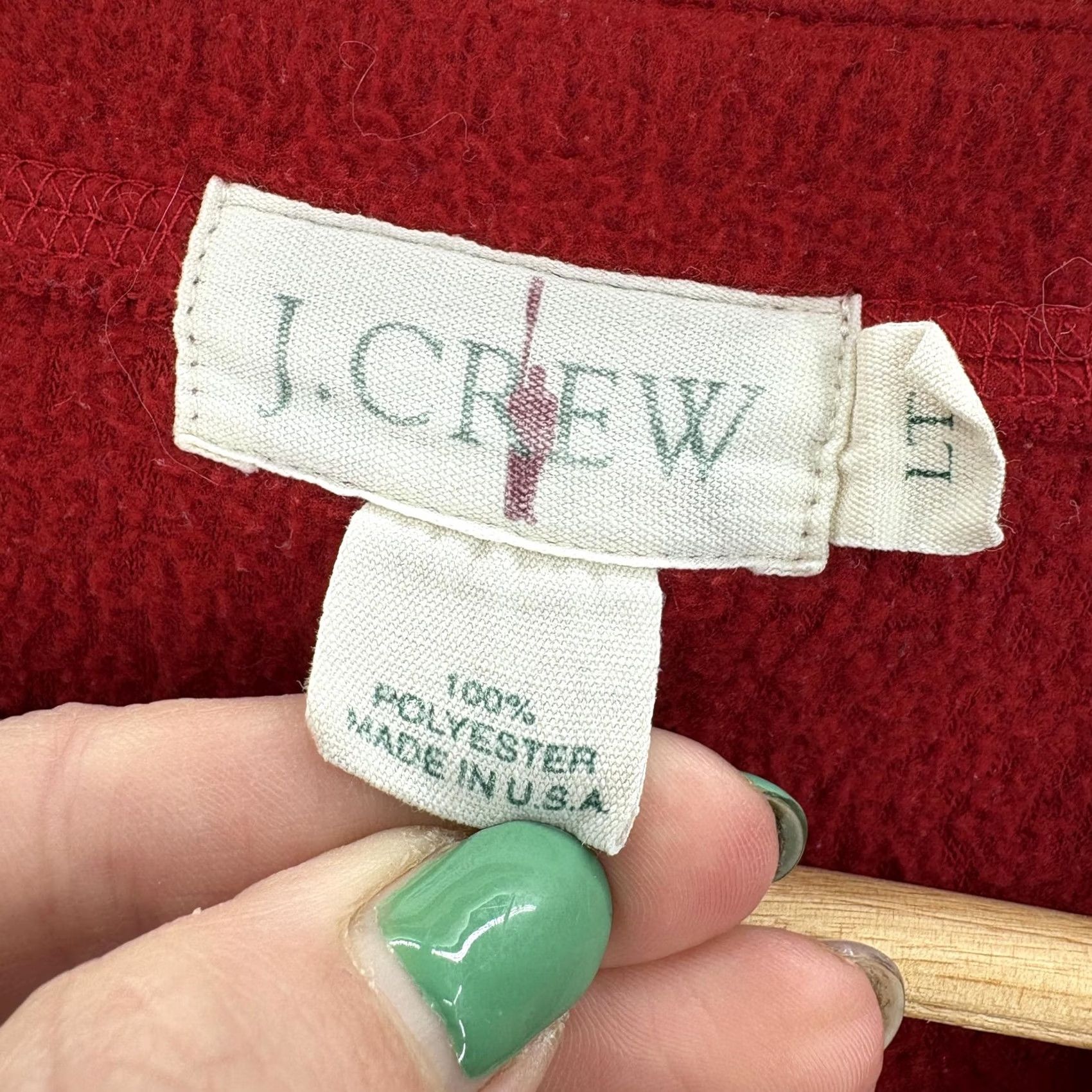 J.Crew VINTAGE J.CREW Sweater Oarsman Pullover Mens Large Tall Red Fleece V-Neck USA 90s Thermal Long Sleeve Knit Pattern Solid Men LT Size US L / EU 52-54 / 3 - 4 Thumbnail