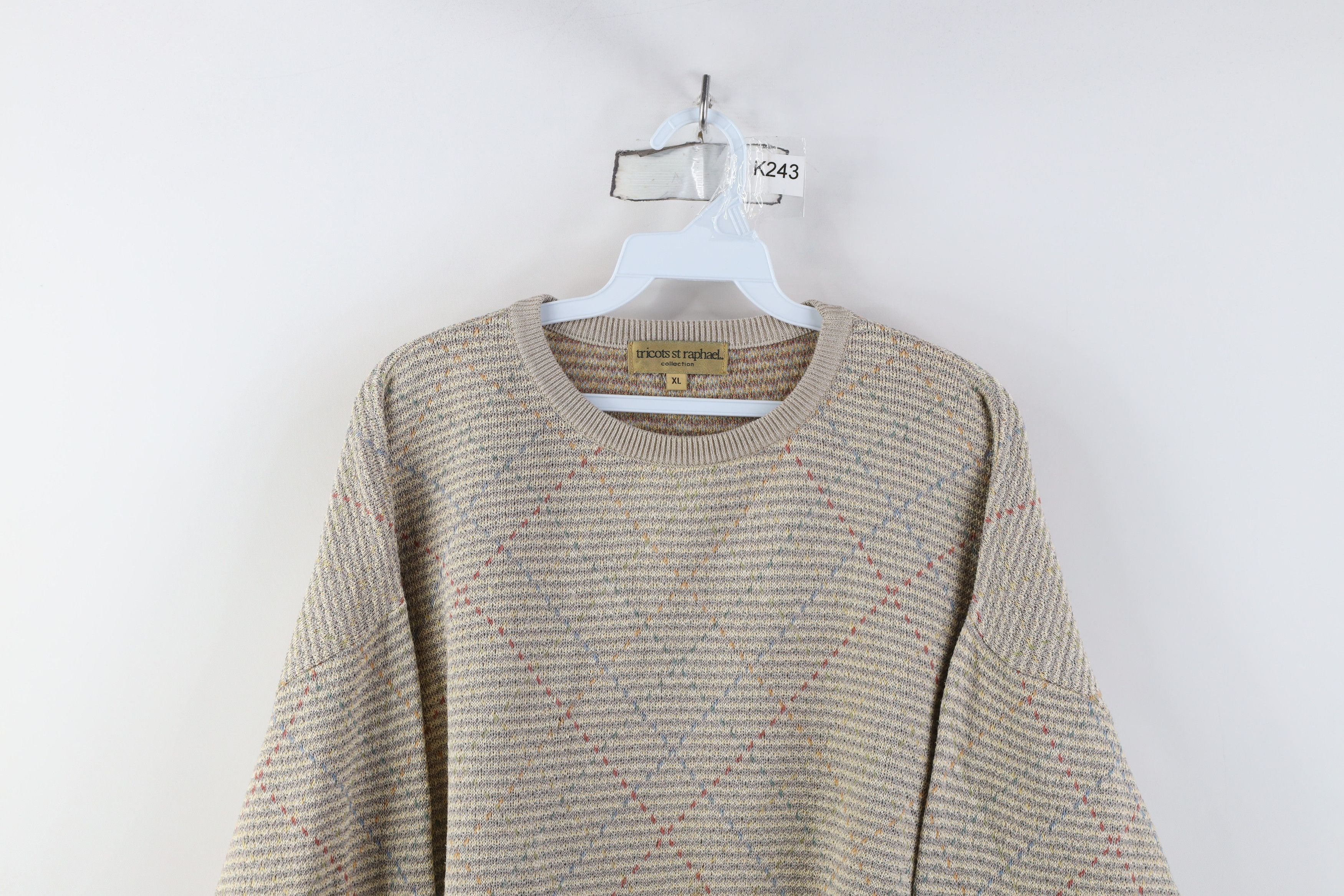 Vintage Vintage 90s Coogi Style Rainbow Knit Crewneck Sweater Size US XL / EU 56 / 4 - 2 Thumbnail