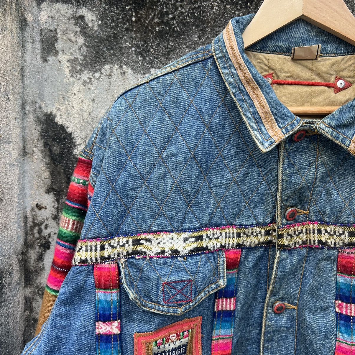 Japanese Brand “RARE” PATCHWORK HEAVY DENIM JACKET Size US XL / EU 56 / 4 - 3 Thumbnail