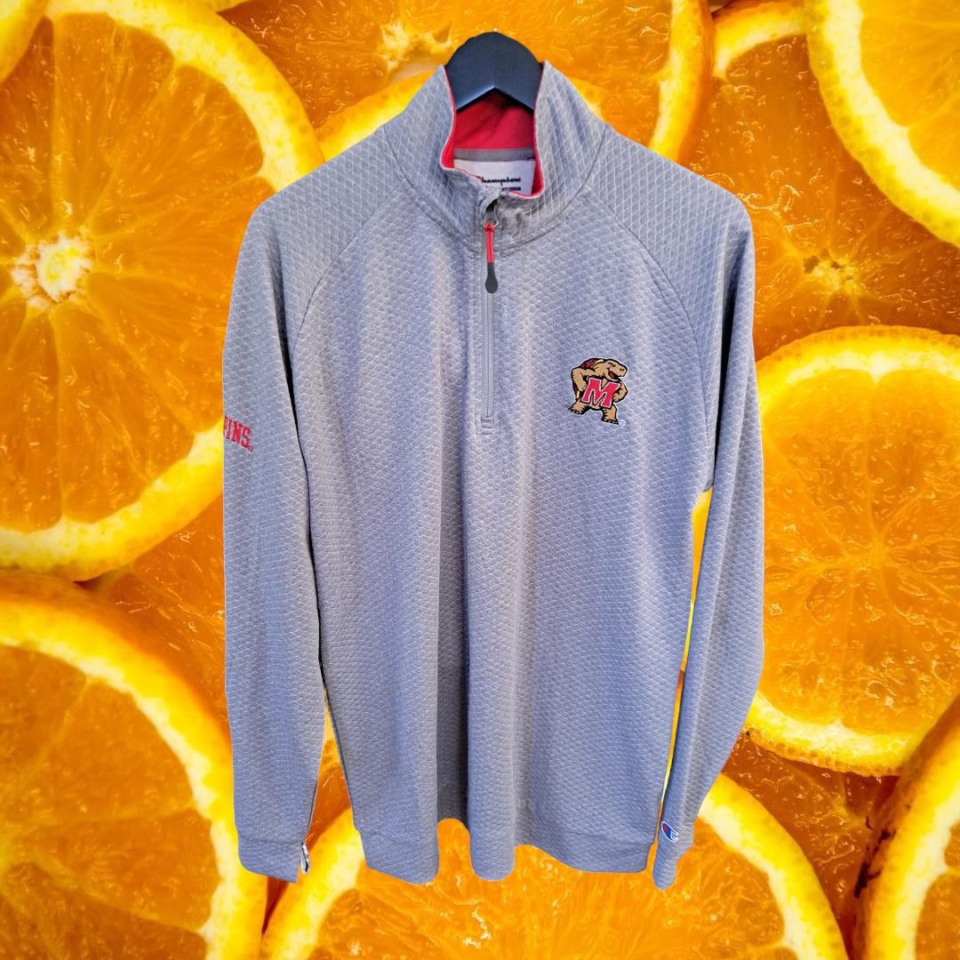 Champion Champion Maryland Terrapins 1/4 Zip Quilted Gray Sweatshirt Size US M / EU 48-50 / 2 - 1 Thumbnail