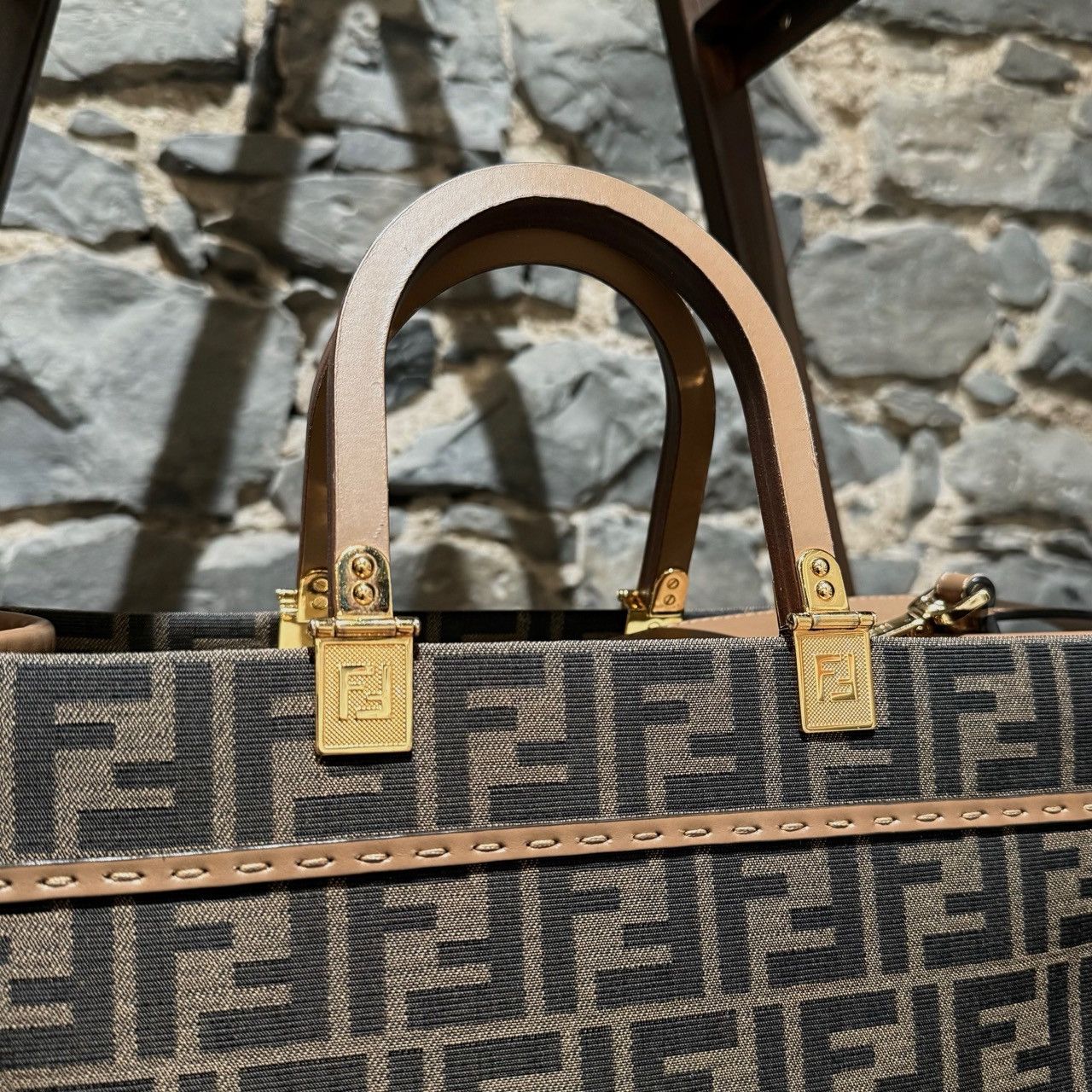 Fendi Fendi Sunshine Medium FF Jacquard Tote Bag Size ONE SIZE - 6 Thumbnail