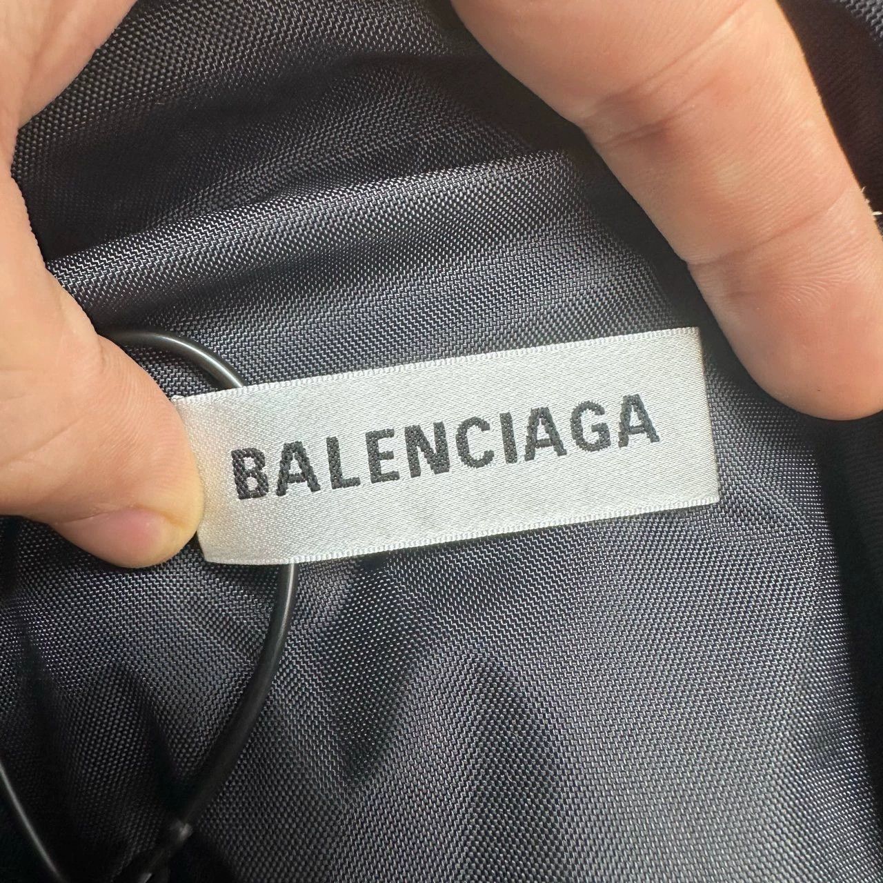 Balenciaga Balenciaga Black Denim Jacket with White Logo Size US S / EU 44-46 / 1 - 3 Thumbnail