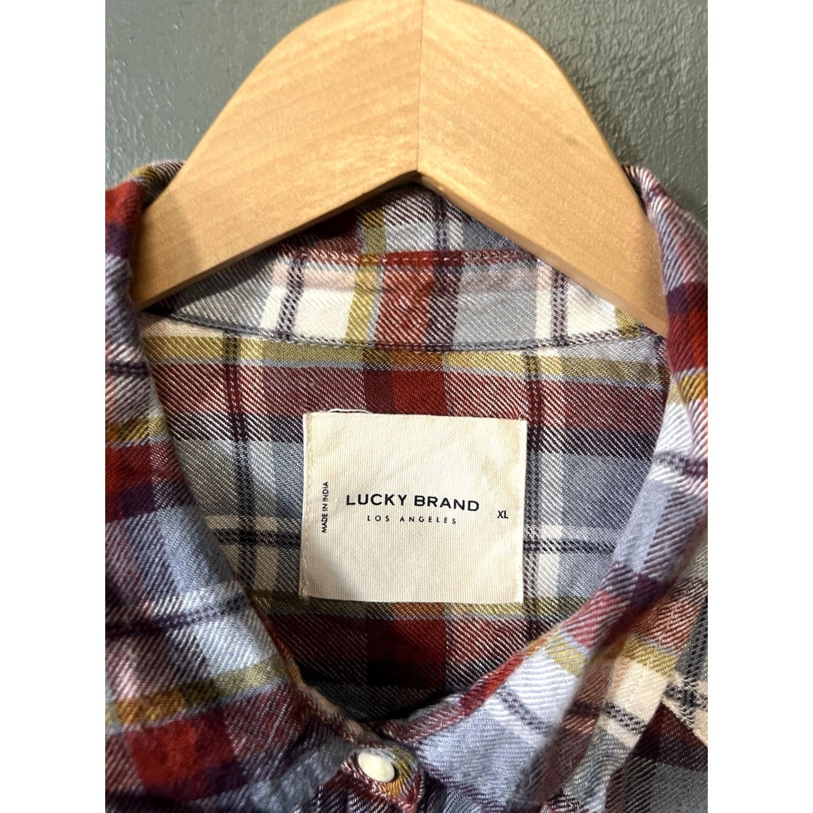 Lucky Brand Lucky Brand Womens Multicolor Plaid Long Sleeve Snap Up Size XL Double Pocket Shirt Size XL / US 12-14 / IT 48-50 - 3 Thumbnail