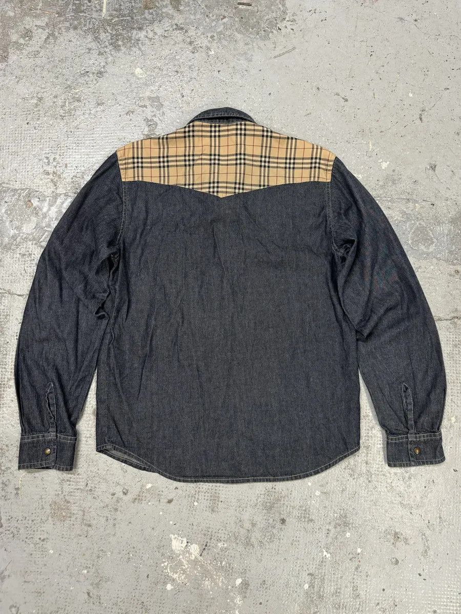 Burberry 2000s Burberry Tartan Blue Denim Shirt Size US M / EU 48-50 / 2 - 5 Thumbnail