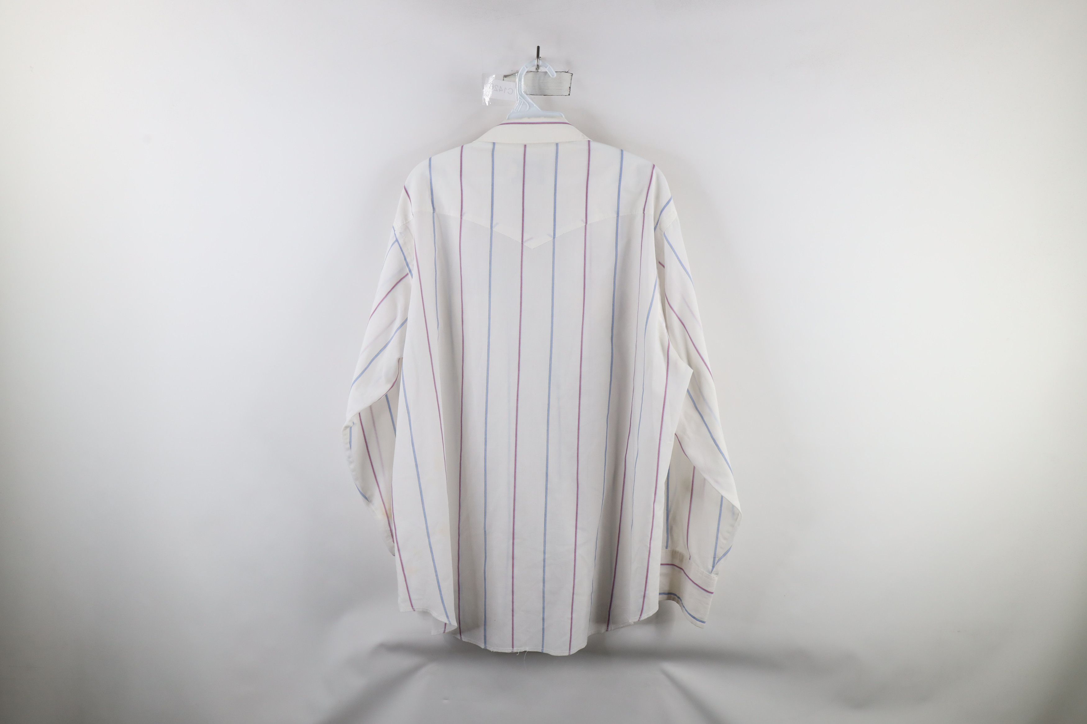 Vintage × Wrangler Vintage 90s Wrangler Sheer Striped Western Button Shirt USA Size US L / EU 52-54 / 3 - 12 Thumbnail