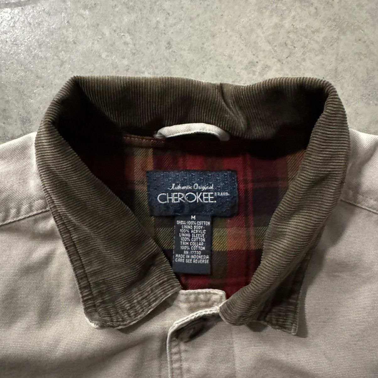 Cherokee Vintage 90s Y2K Cherokee Tan Cotton Field Jacket Plaid Lined Size US M / EU 48-50 / 2 - 3 Thumbnail