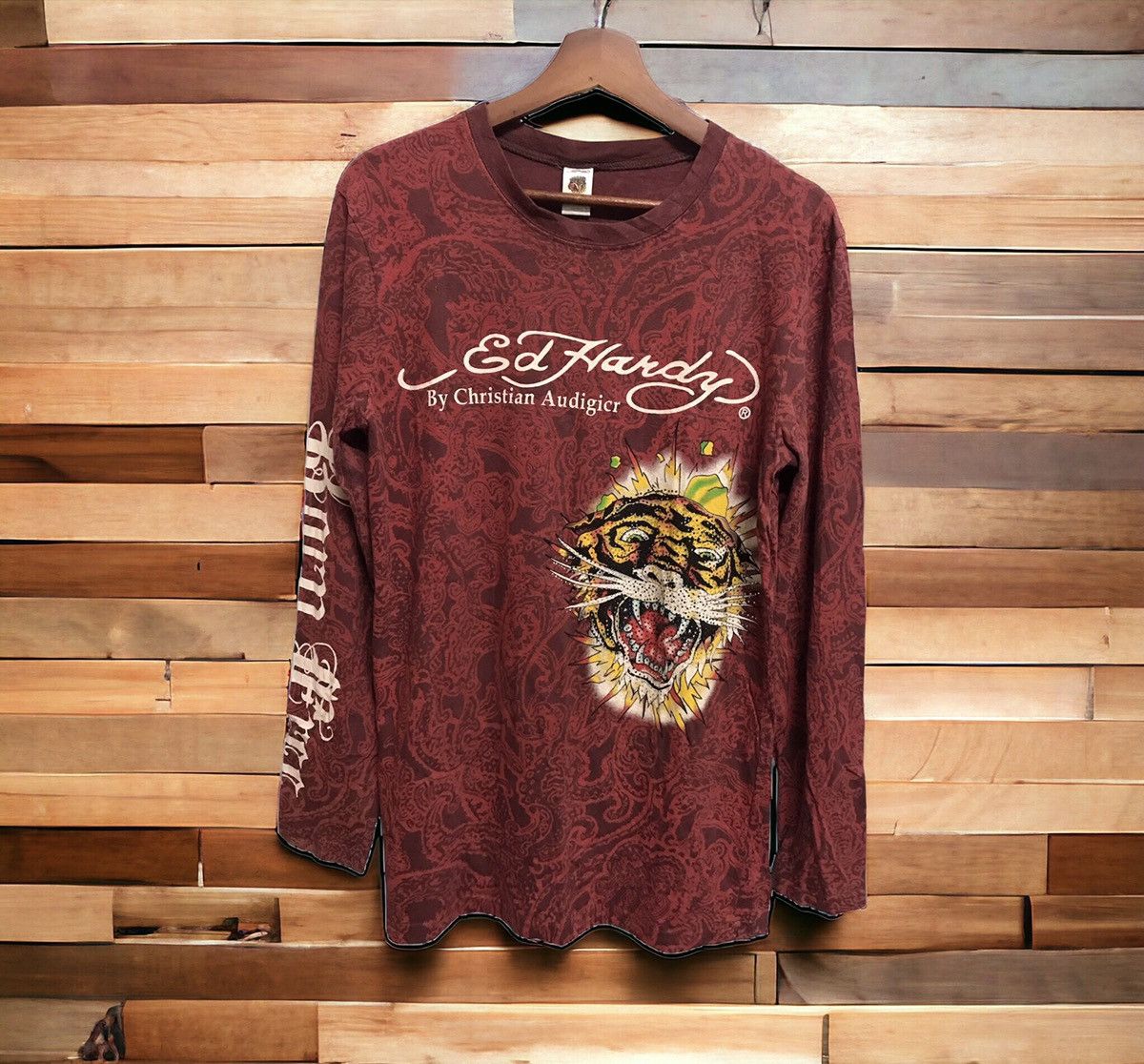 Ed Hardy Vtg Ed Hardy by Christian Audigier Skull Logo Very Rare Size US M / EU 48-50 / 2 - 2 Thumbnail