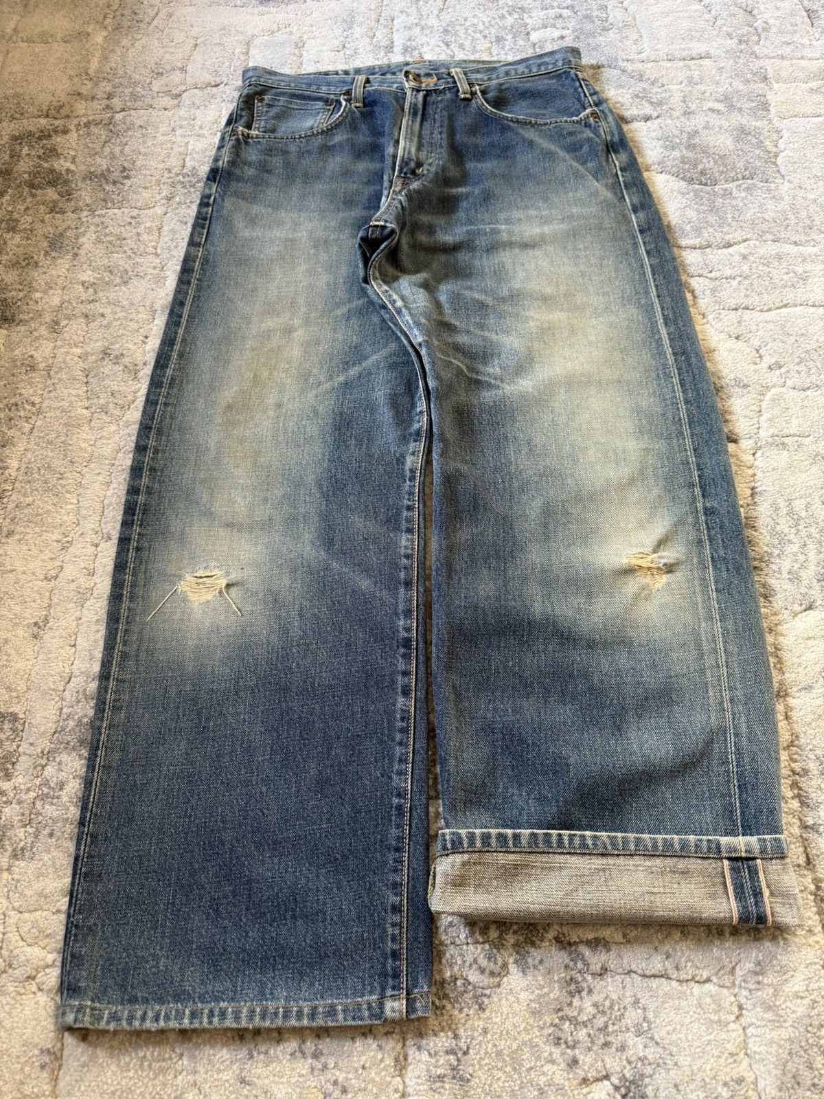 Edwin Edwin 505 Rare OG Type 1 Selvedge Baggy Jeans Size US 32 / EU 48 - 1 Thumbnail