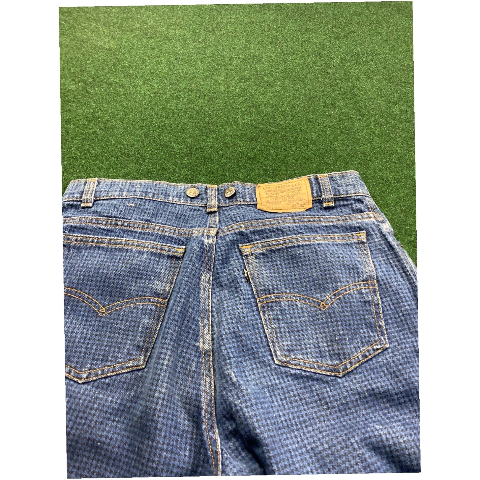 Levi's Vintage Levis Black Tab 40552 5814 Suspenders Buttons Jeans 33X34 Checkered Rare Size US 33 - 7 Thumbnail