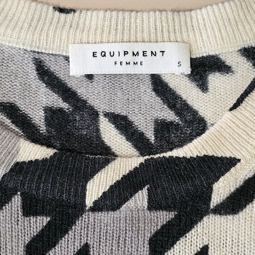 Equipment EUC EQUIPMENT Cashmere Houndstooth Crew Neck Sweater S Size S / US 4 / IT 40 - 8 Thumbnail