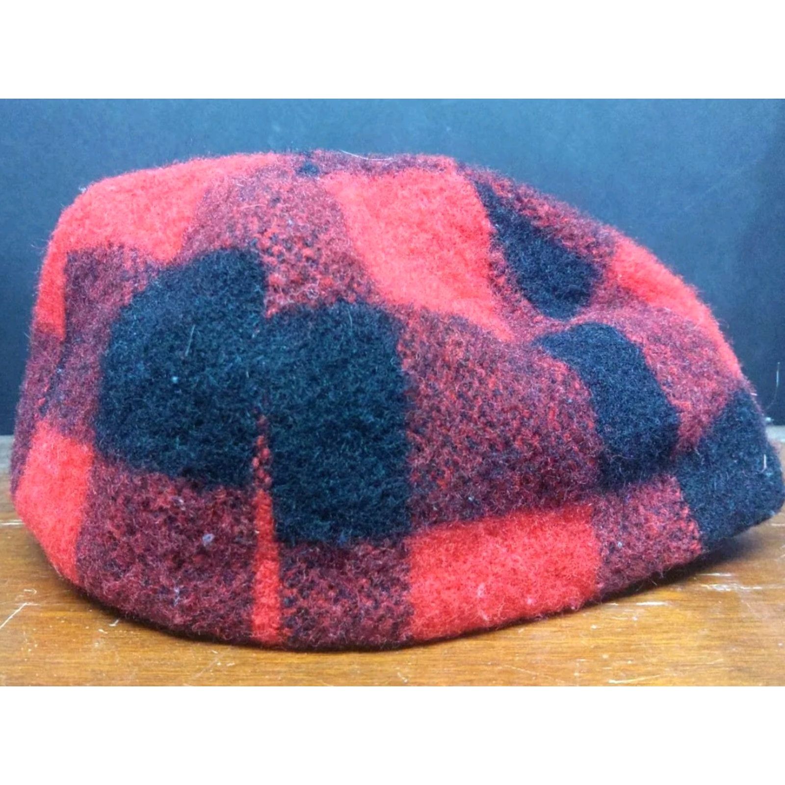 Haband VINTAGE Haband Buffalo Plaid Wool Insulated Cap Hunting Hat Trapper Hat USA Ear Flap Size M Mens Red Wool Cap "USA" Hunting Style: Trapper Hat Size ONE SIZE - 3 Thumbnail
