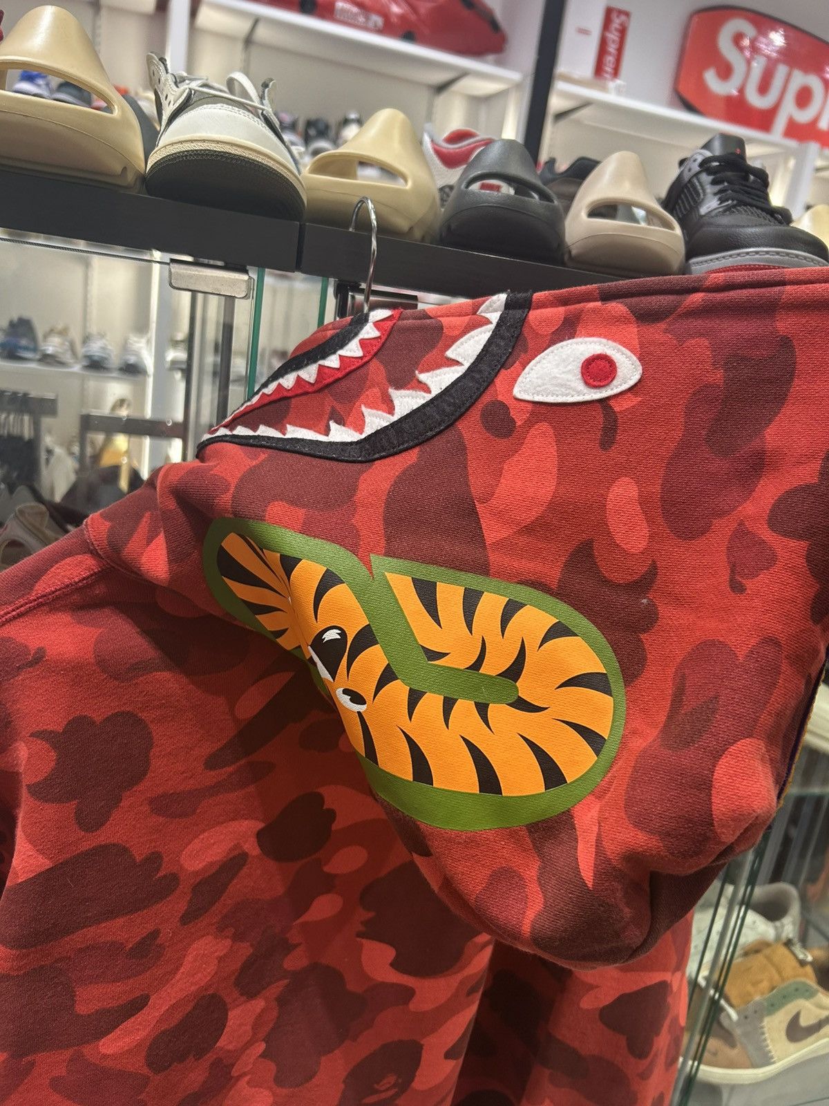 Bape Bape Red camo Shark hoodie Size US L / EU 52-54 / 3 - 8 Thumbnail