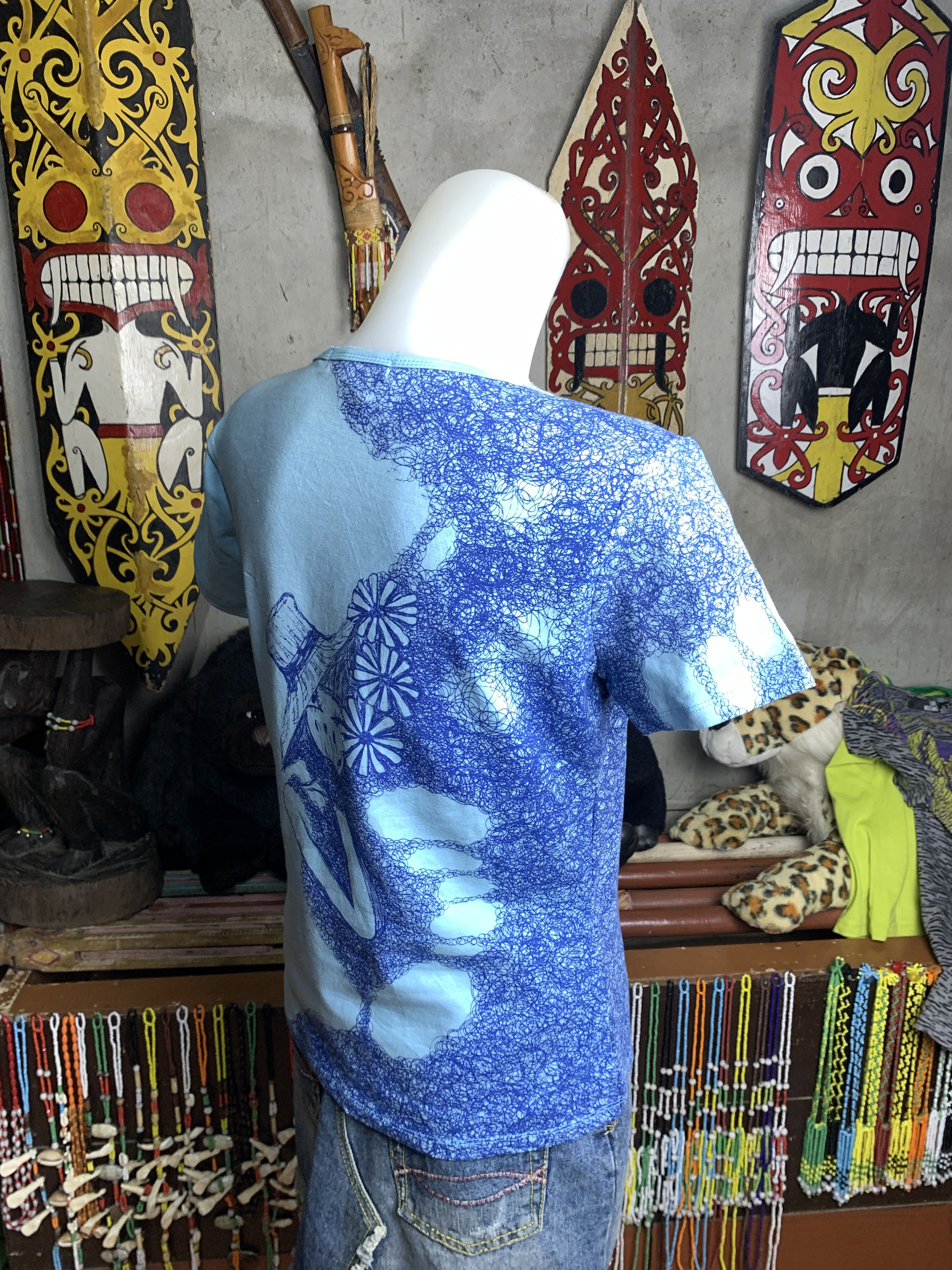Custo Barcelona Custo Barcelona Light Blue Girl Doodle Tee (S) Size S / US 4 / IT 40 - 3 Thumbnail