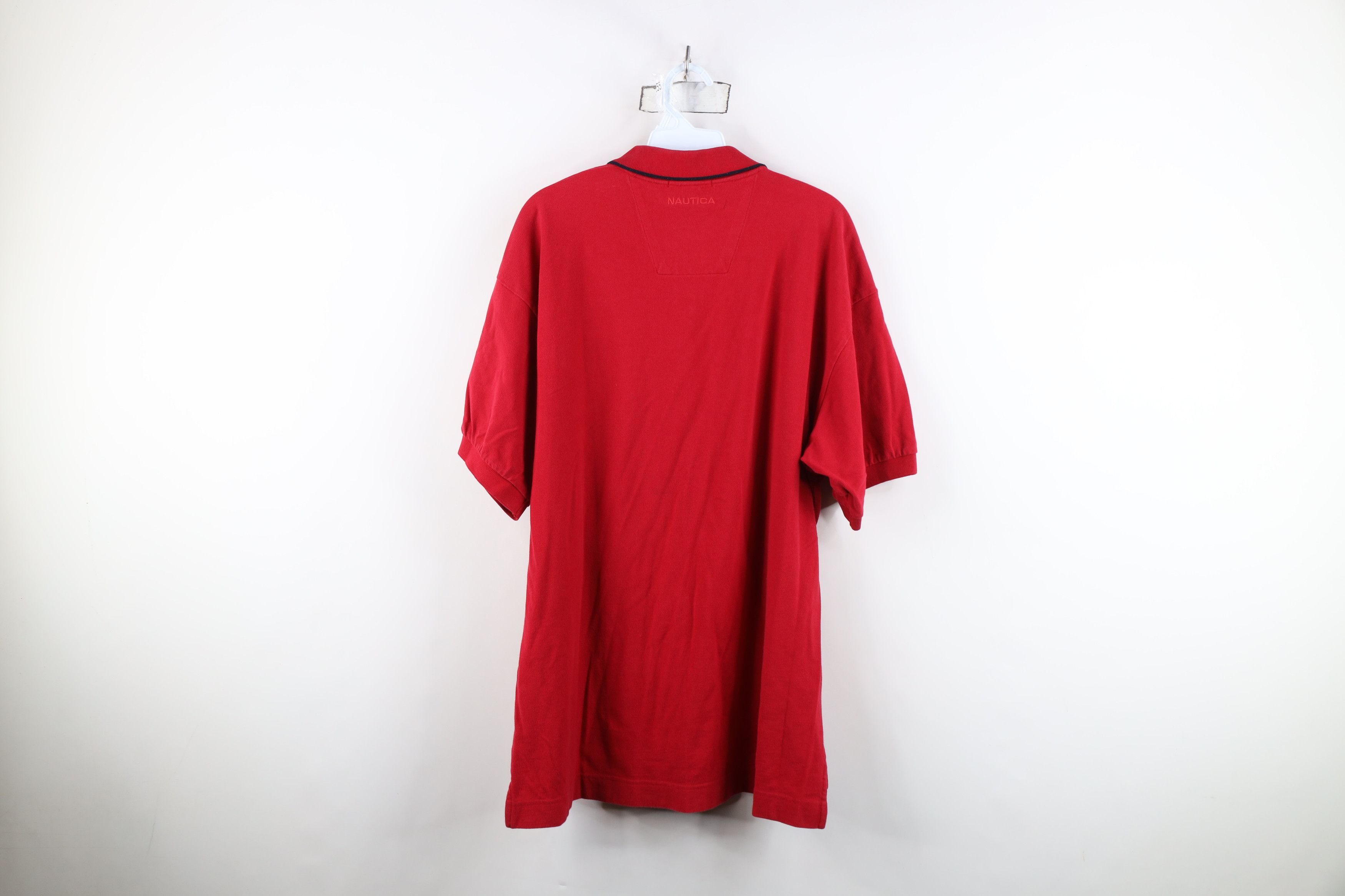 Nautica Vintage 90s Nautica Knit Collared Golf Polo Shirt Red Size US L / EU 52-54 / 3 - 13 Thumbnail