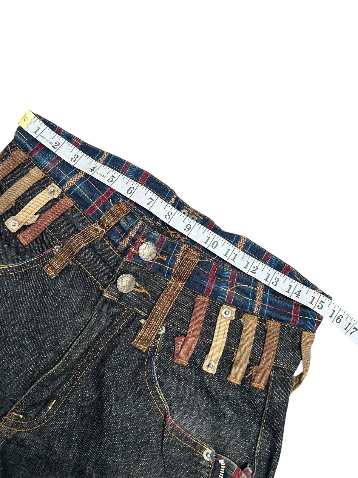 Japanese Brand × Kapital × Vintage Double Waist Japanese Punk Bondage Denim Jeans Size US 31 - 14 Thumbnail